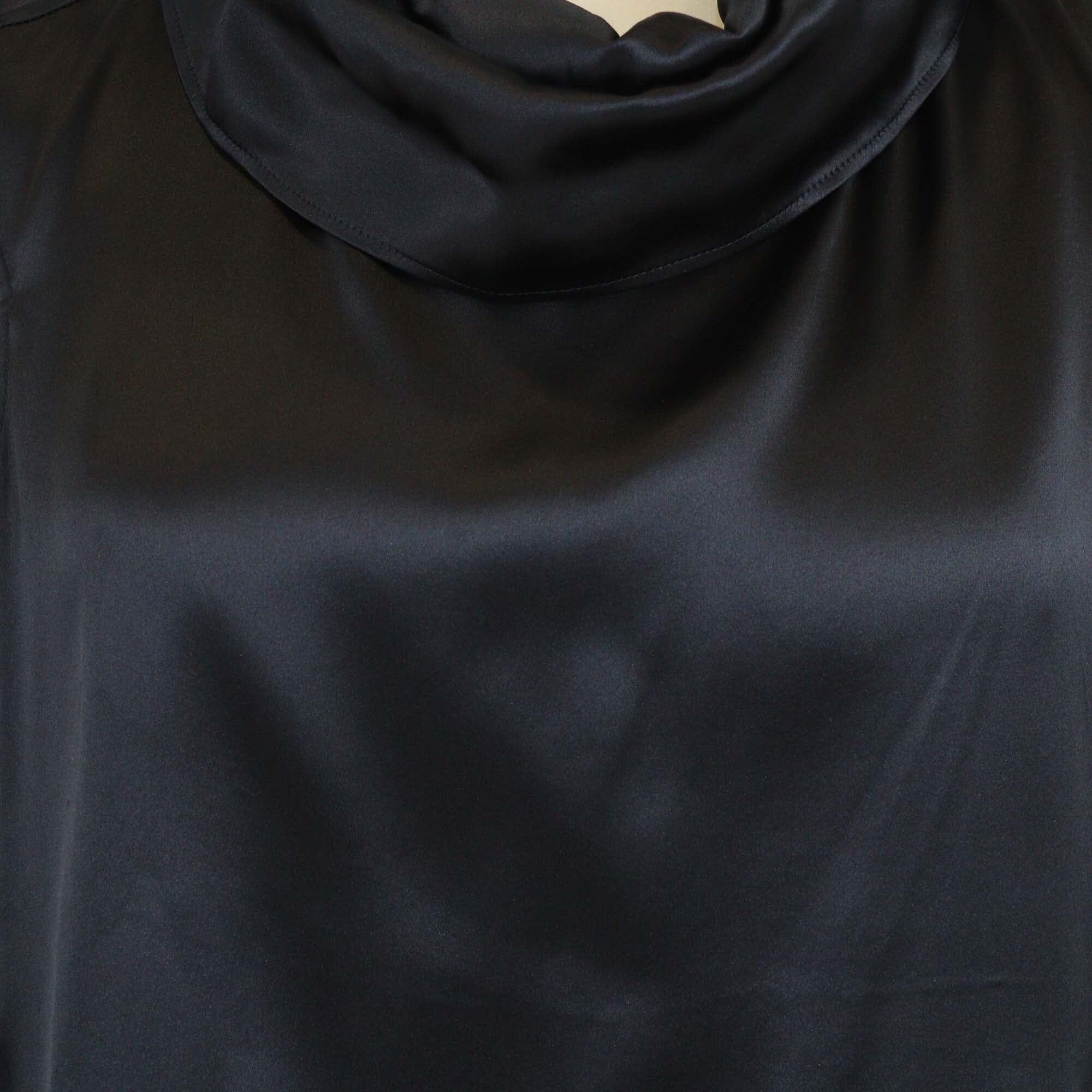 Yves Saint Laurent Black Silk Cowl Neck Top Womens Yves Saint Laurent