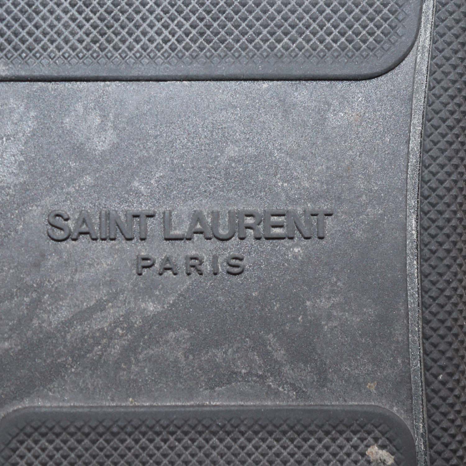Saint Laurent Black Leather Studded SL16H High Top Sneakers