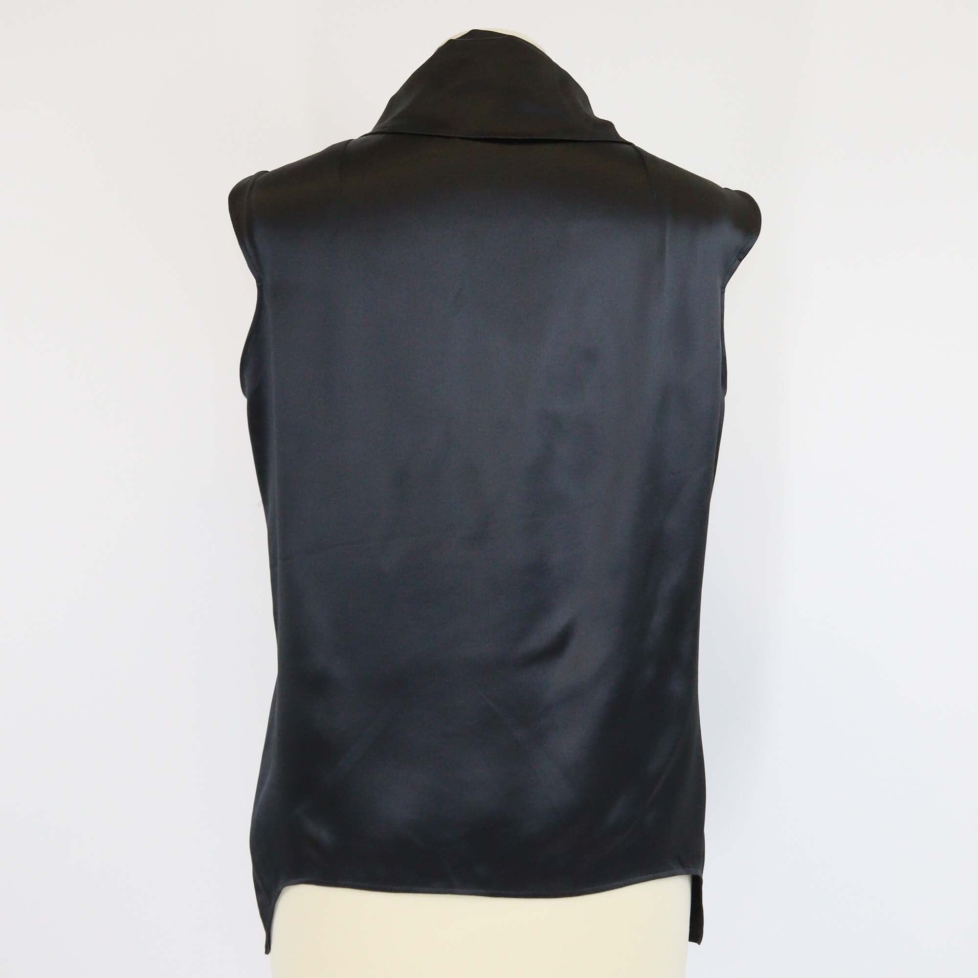Yves Saint Laurent Black Silk Cowl Neck Top Womens Yves Saint Laurent