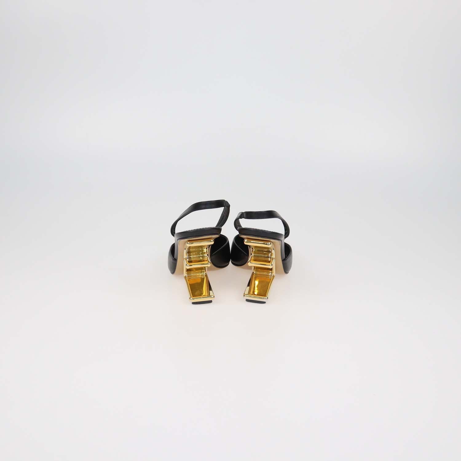 Fendi Black Leather First Slingback Pumps