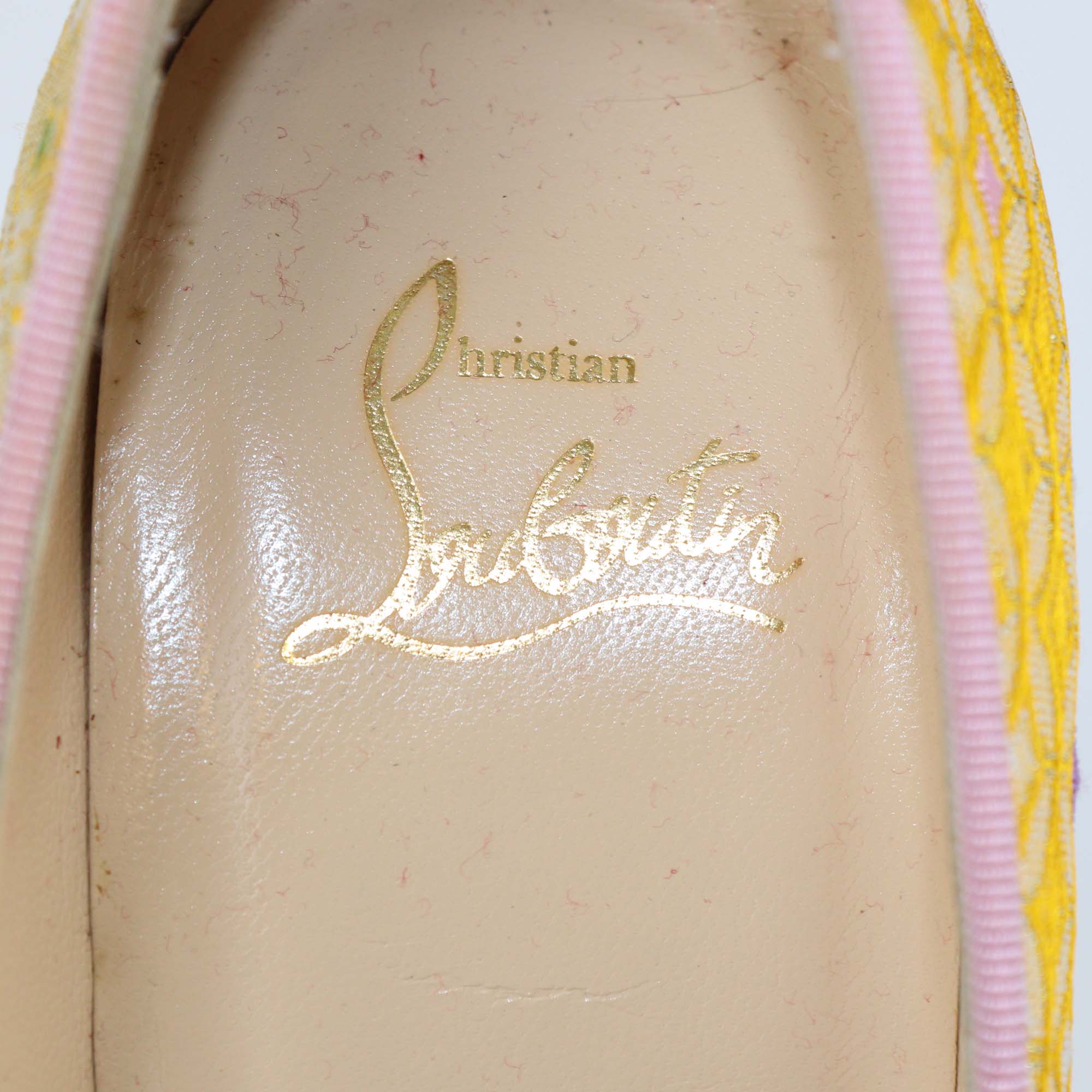 Christian Louboutin Multicolor Fabric and Glitter Dolly Dola Pumps