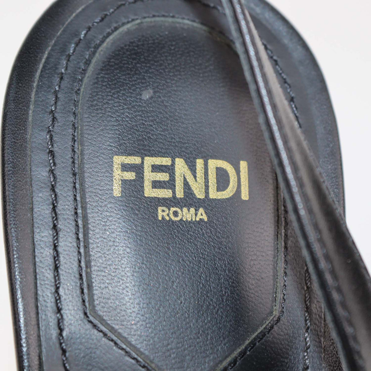 Fendi Black Leather First Slingback Pumps