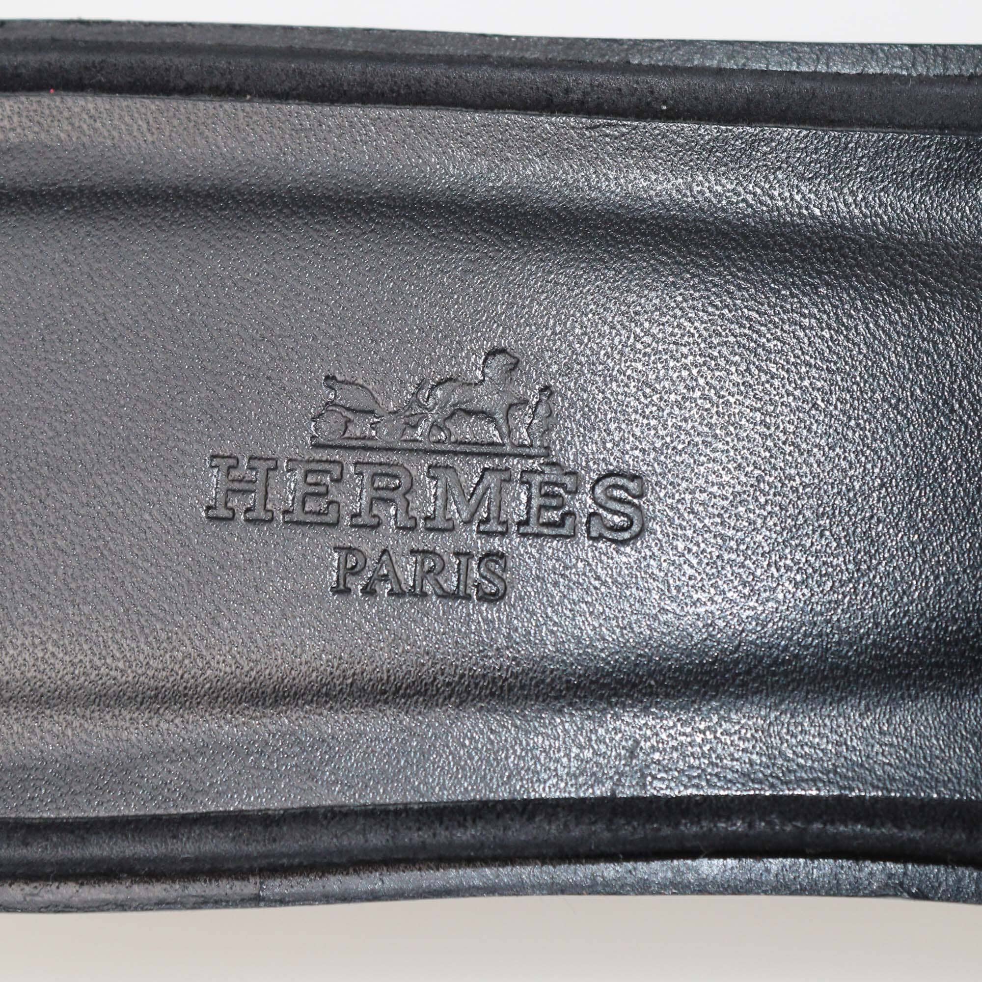 Hermes Black Oran Rhinestone Embellished Flat Sandals Womens Hermes