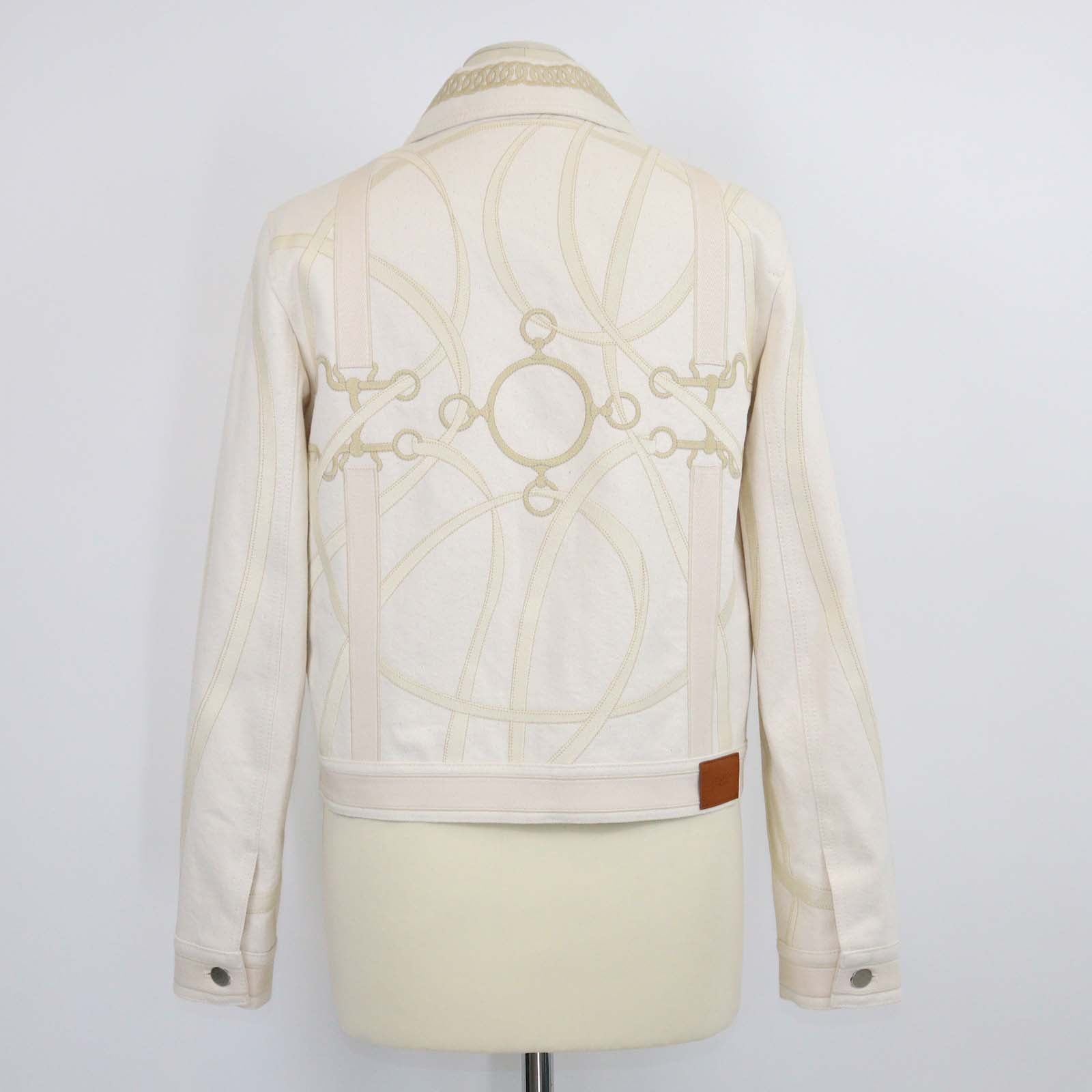 Hermes Naturel Denim Embroidered Jacket
