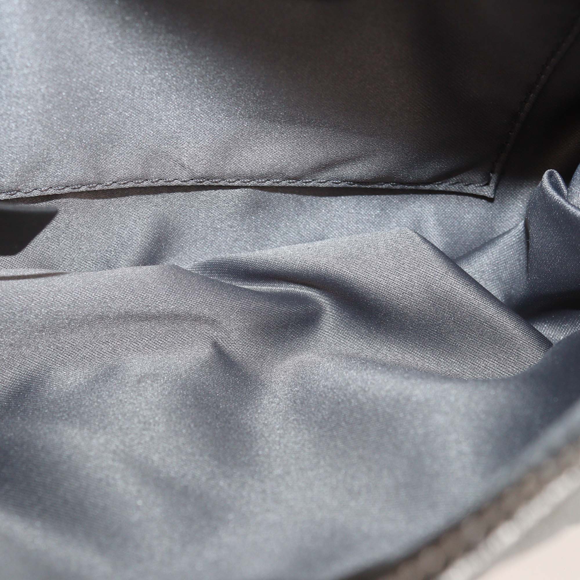 Chanel Metallic Grey Quilted Leather Banane Waist Bag