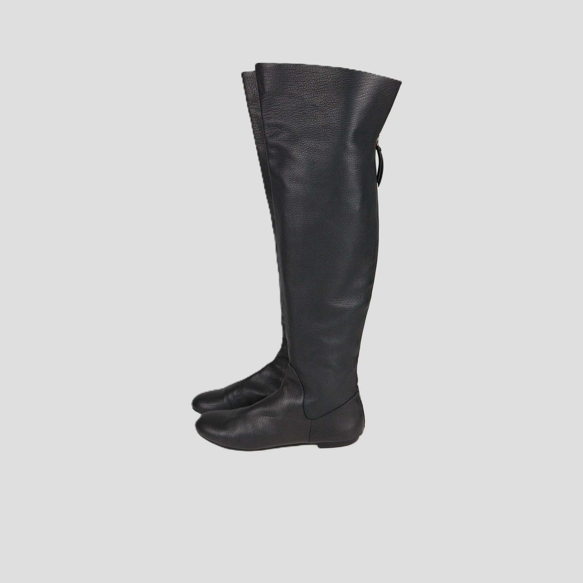 Giuseppe Zanotti Black Leather Over-the-Knee Boots