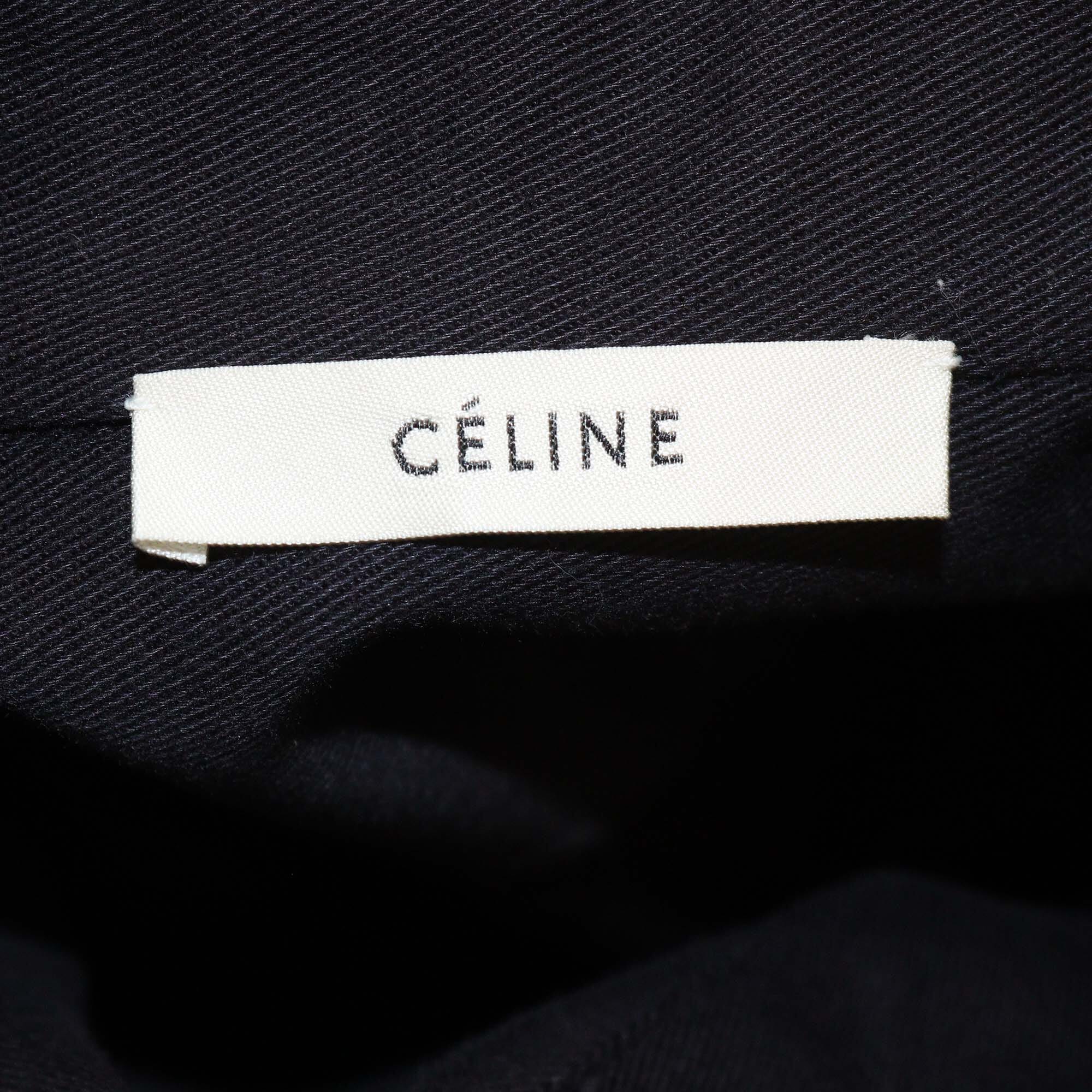 Celine Dark/Blue Long Sleeve Cotton Coat Dress Womens Celine