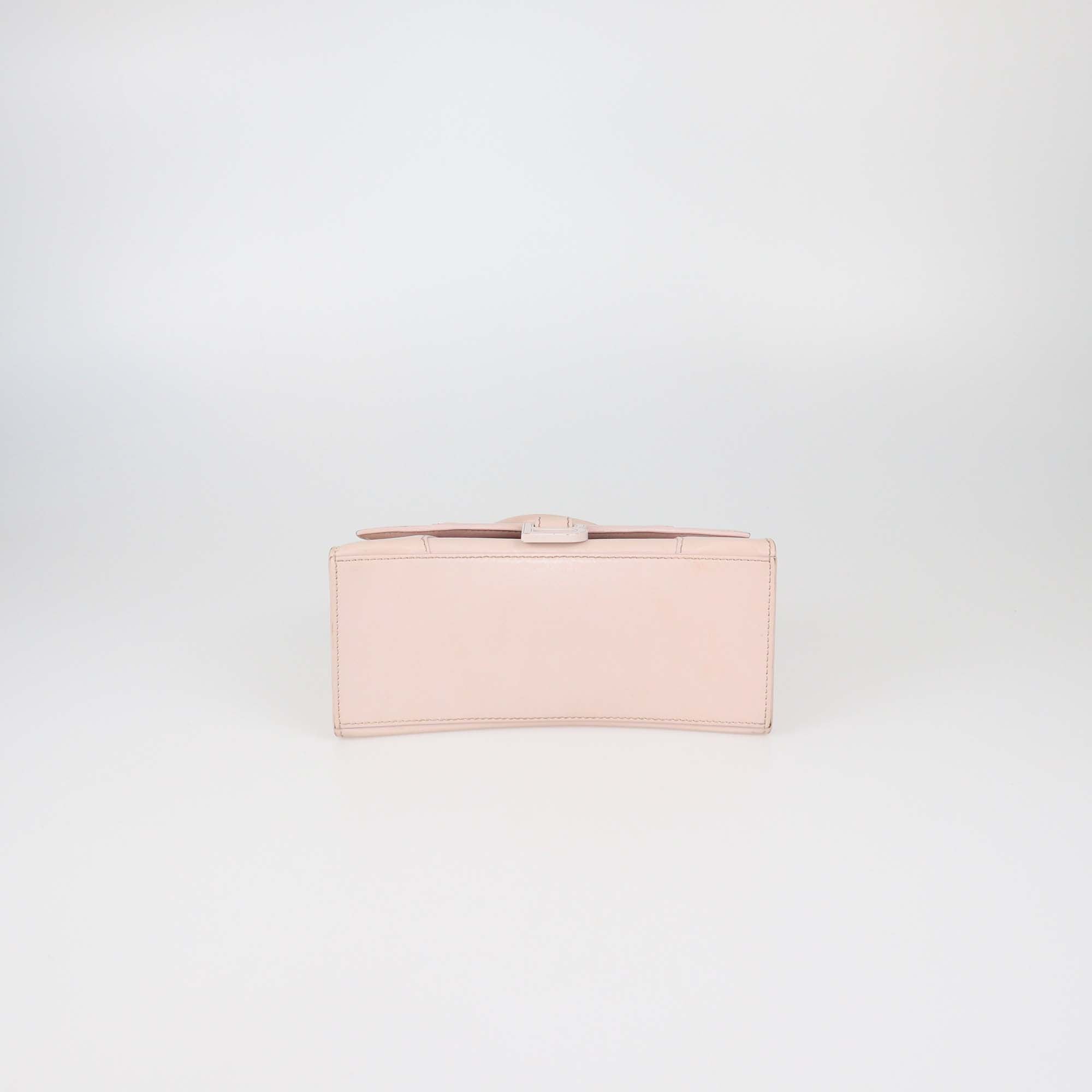 Balenciaga Pink Leather Small Hourglass Top Handle Bag