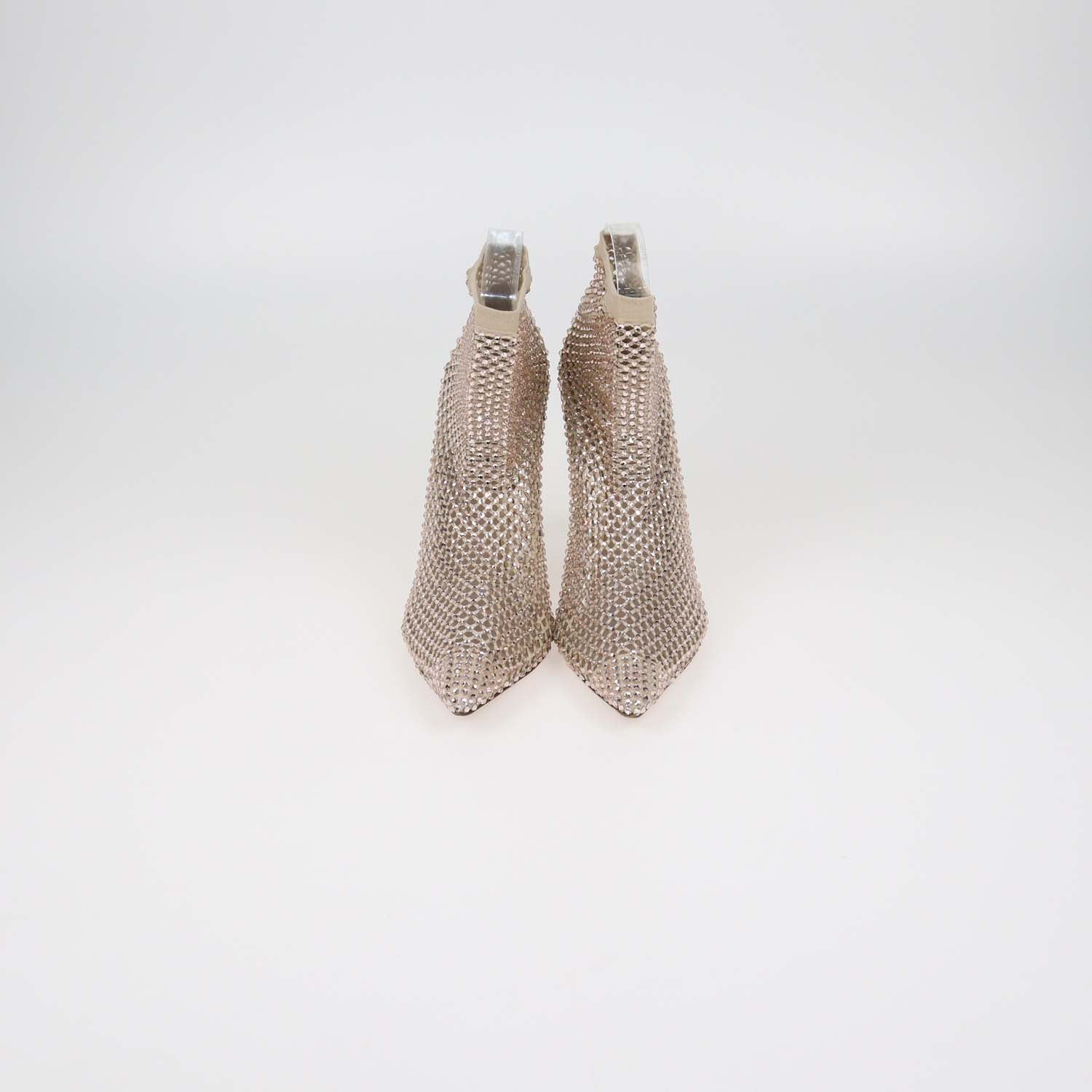 Le Silla Beige Mesh Crystal Gilda Socks Pumps