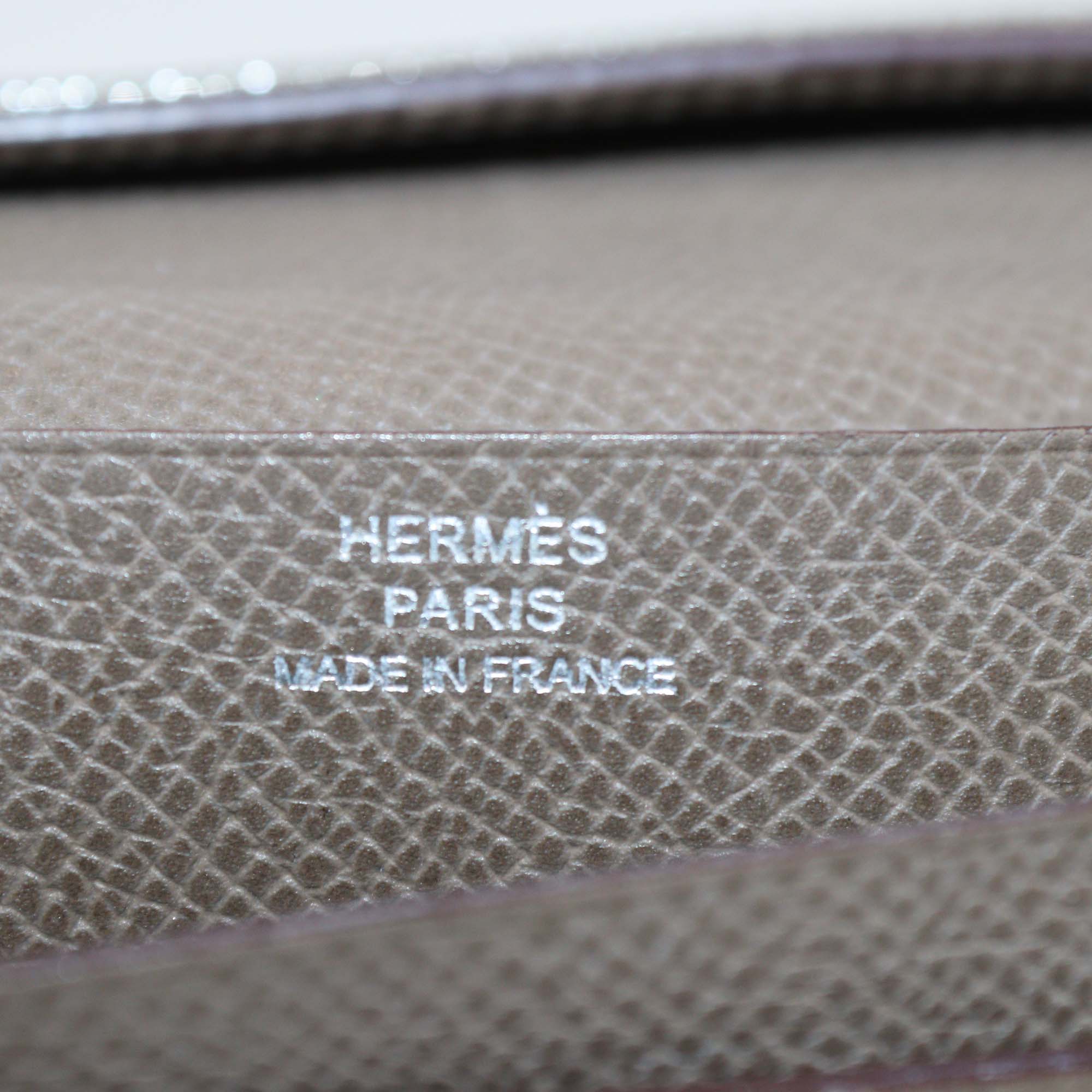 Hermes Etoupe Epsom Leather Bearn Long Wallet