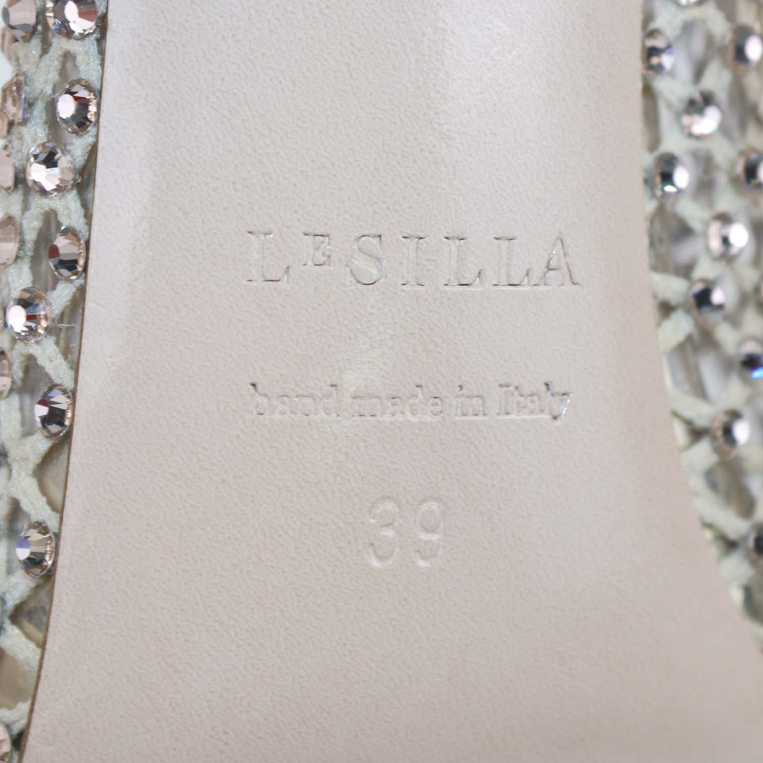 Le Silla Beige Mesh Crystal Gilda Socks Pumps