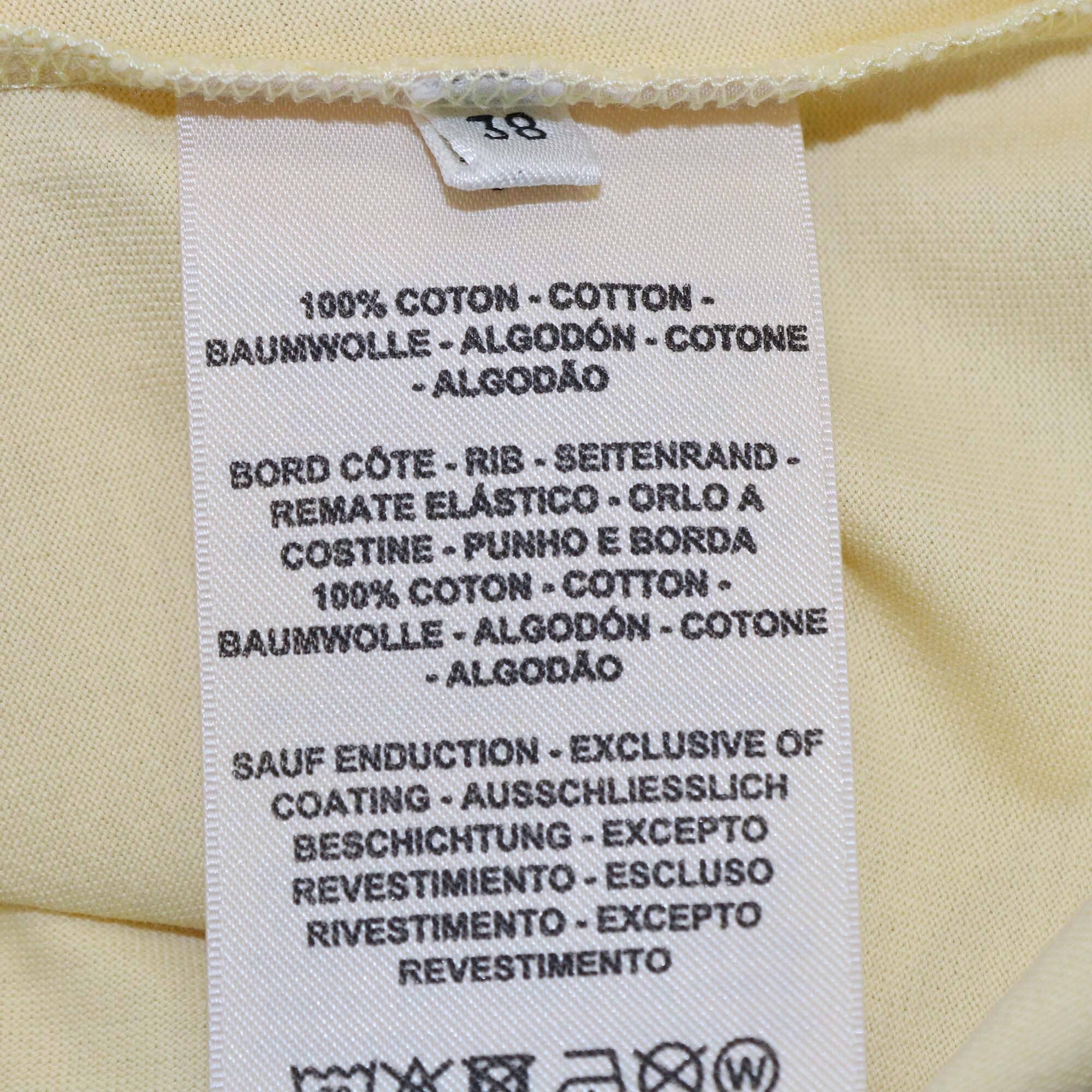 Hermes Yellow Cotton Faubourg Rainbow Print Short Sleeve T-Shirt Womens Hermes