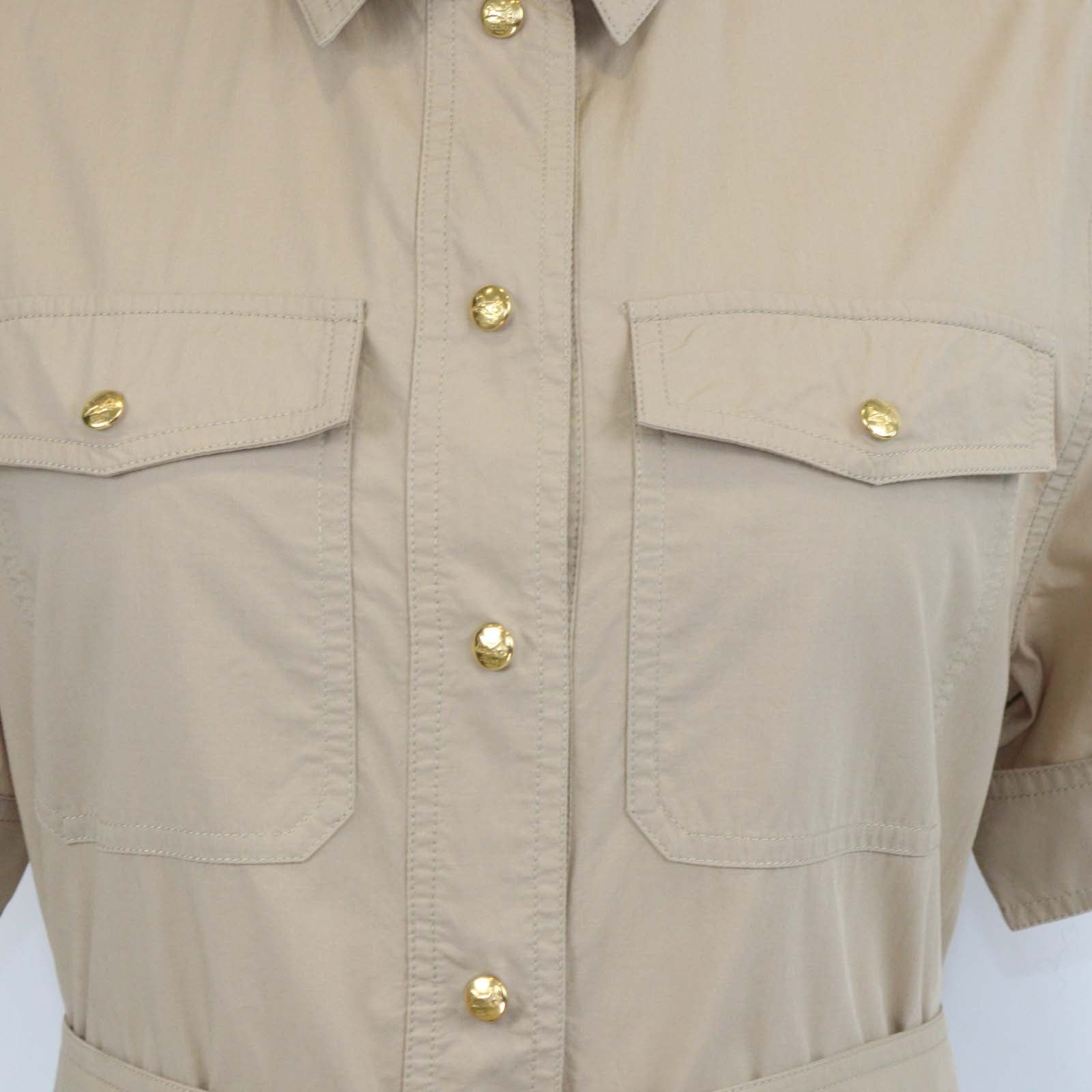 Celine Beige Saharienne Midi Length Dress