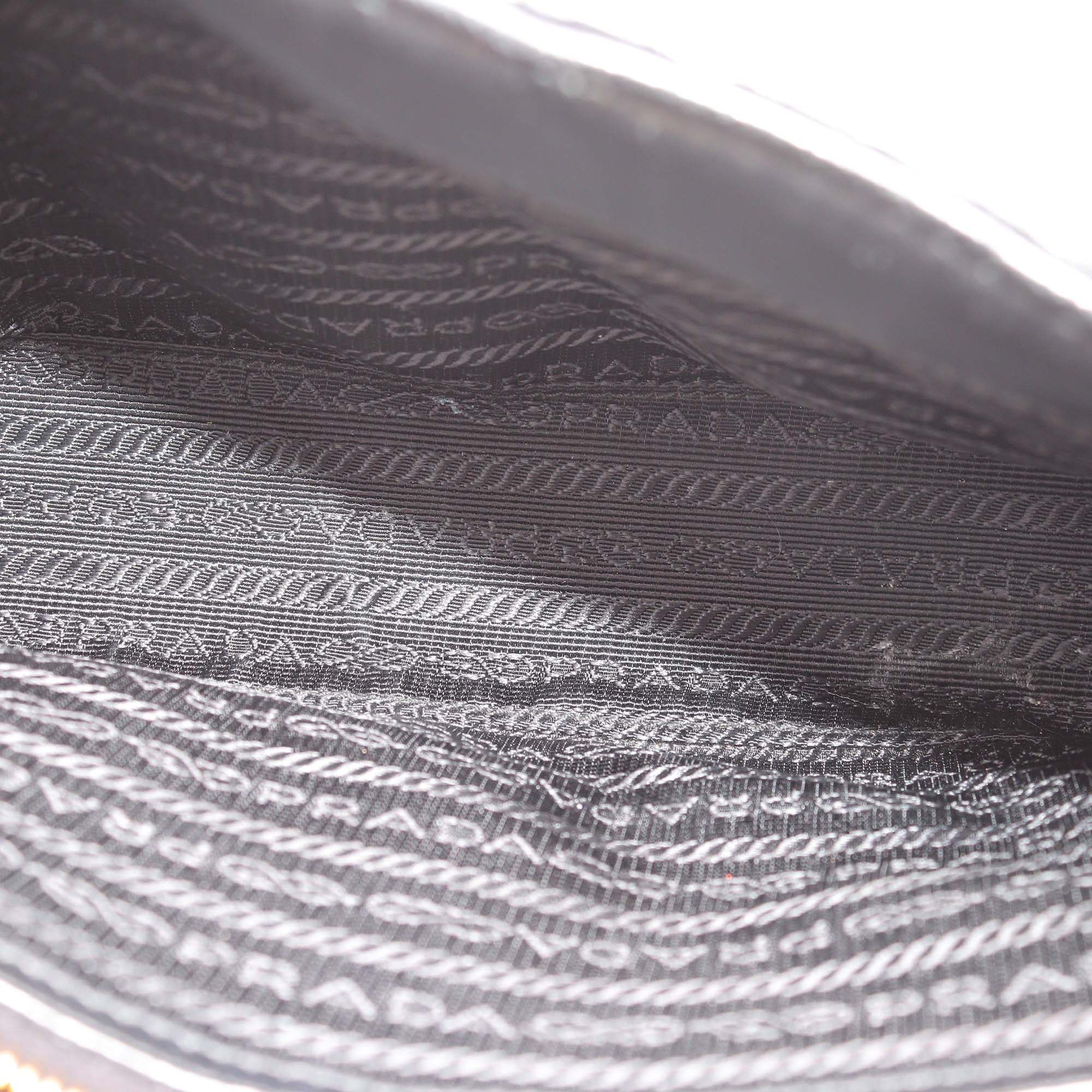 Prada Black Gaufre Leather Flap Chain Shoulder Bag