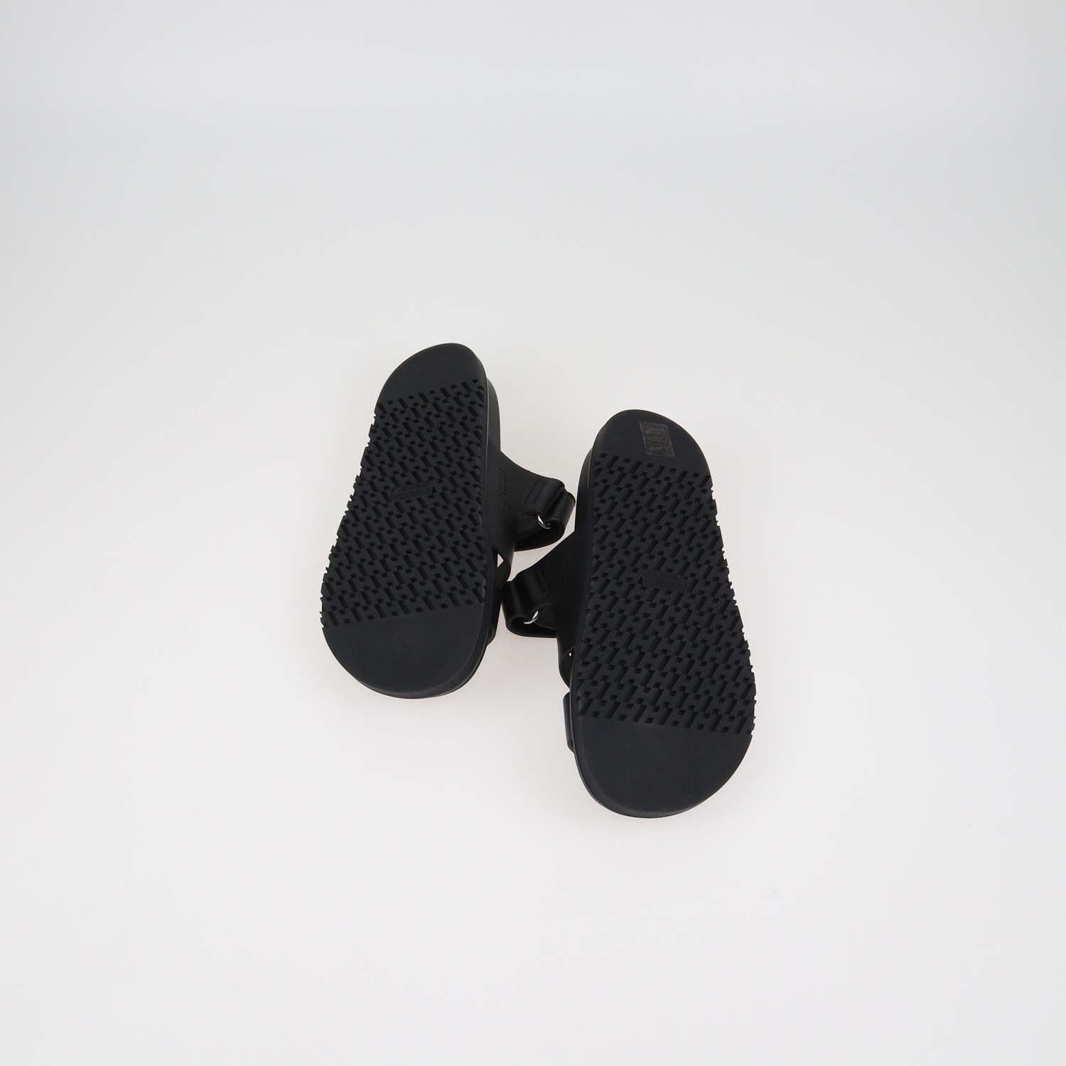 Hermes Black Leather Chypre Sandals