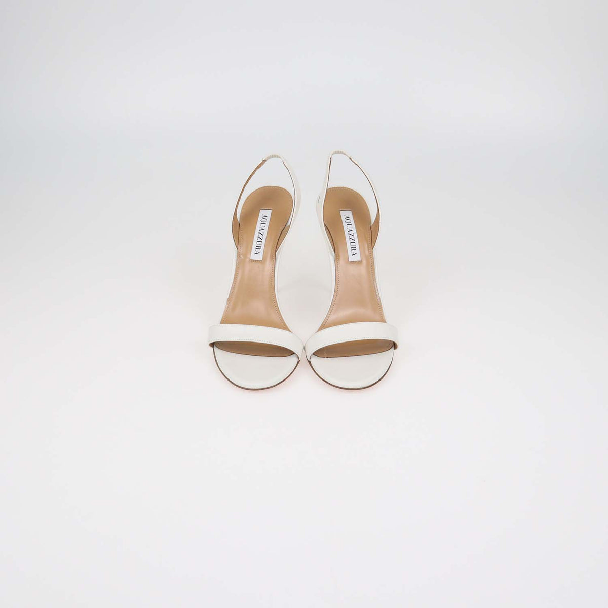 Aquazzura White Leather So Nude Sandals