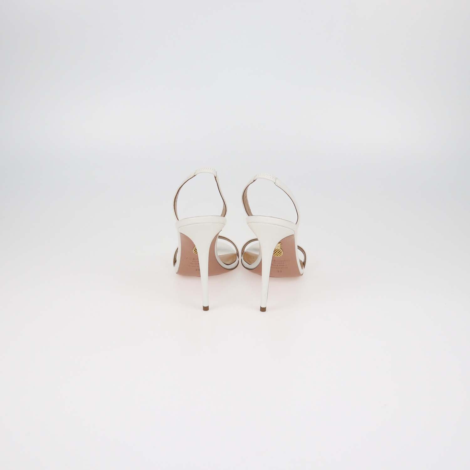 Aquazzura White Leather So Nude Sandals