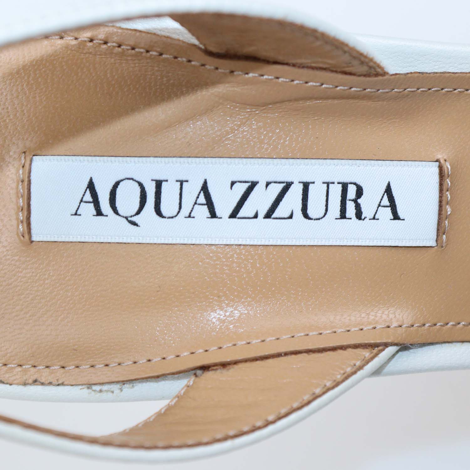 Aquazzura White Leather So Nude Sandals