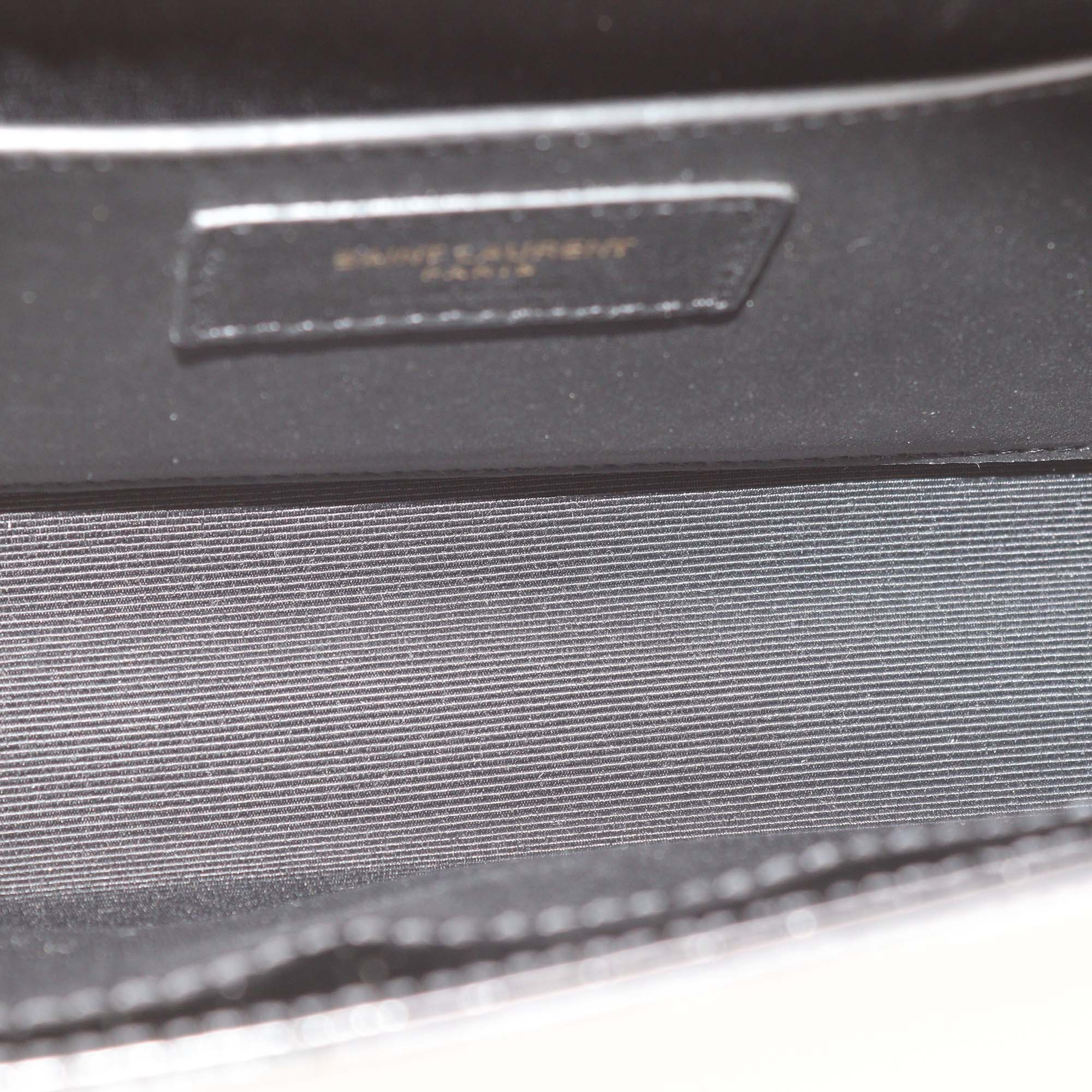 Saint Laurent Black Croc Embossed Leather New Small Kate Tassel Shoulder Bag