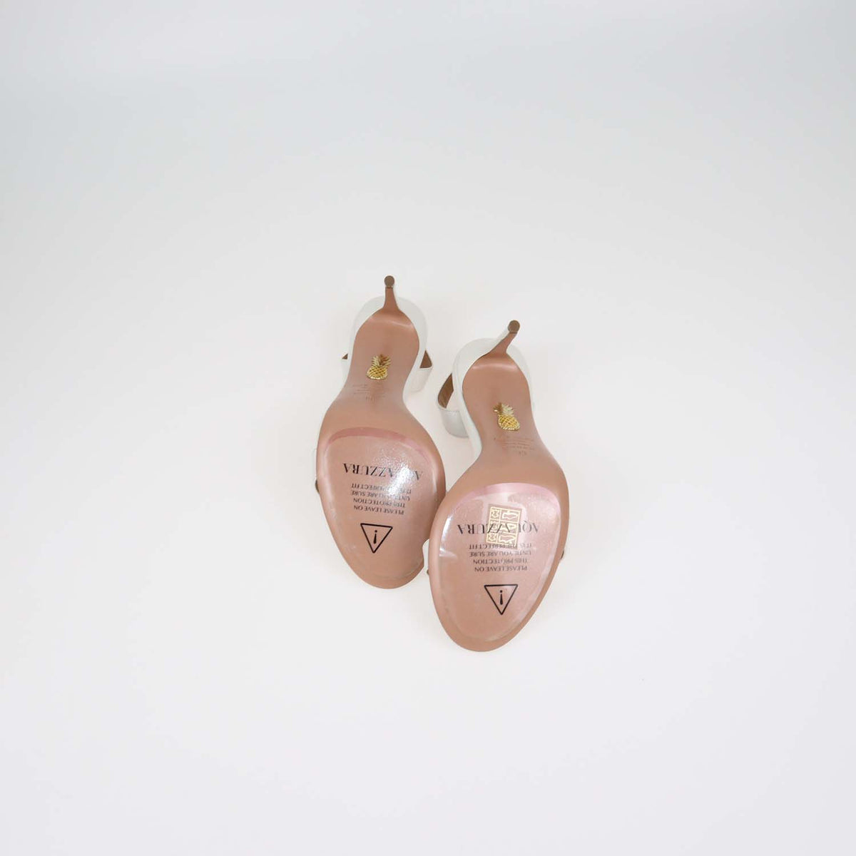Aquazzura White Leather So Nude Sandals