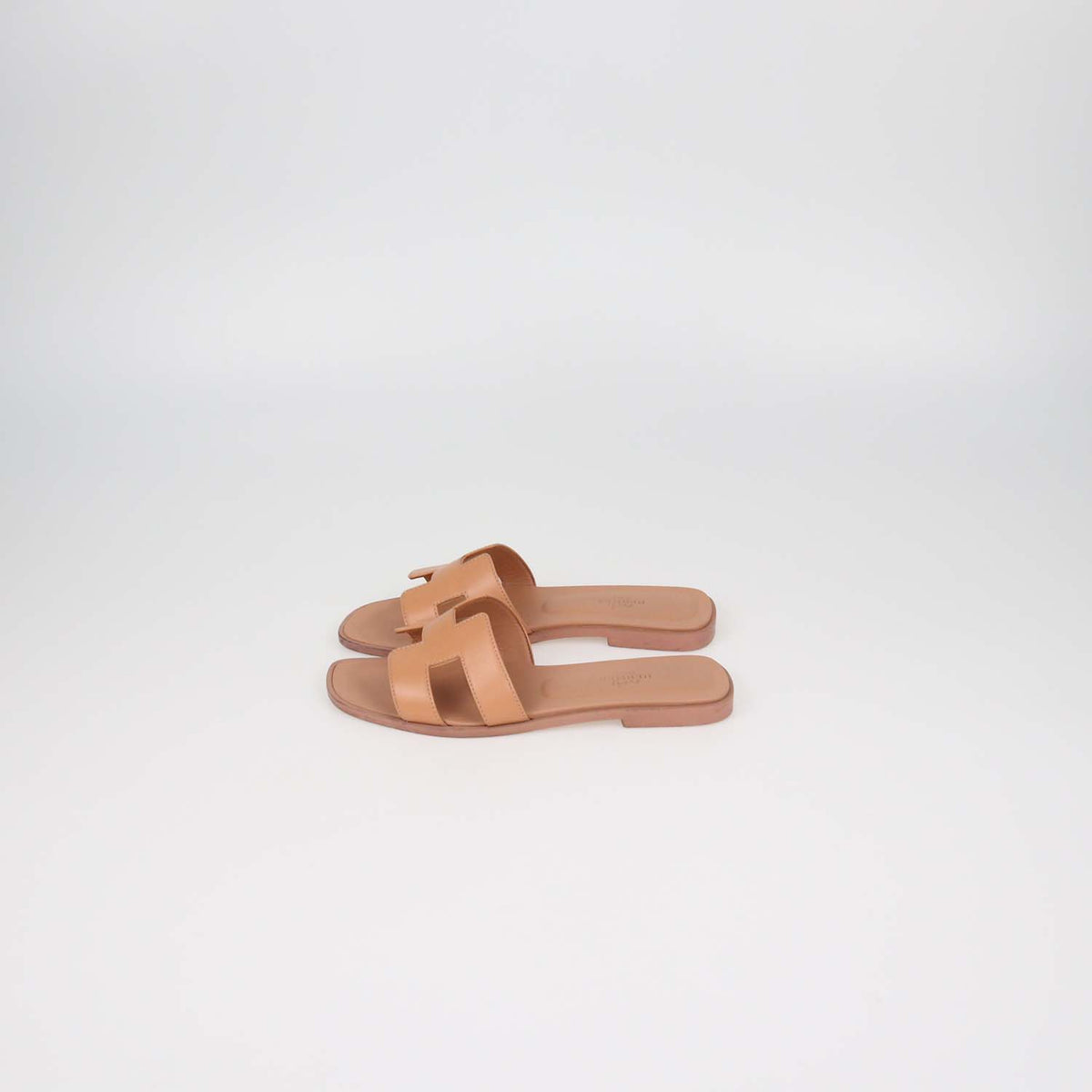 Hermes Peach Leather Oran Sandals