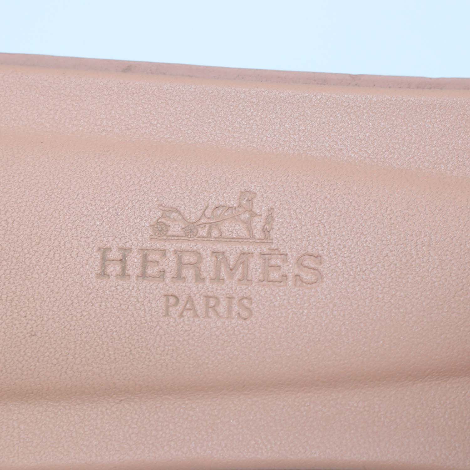 Hermes Peach Leather Oran Sandals