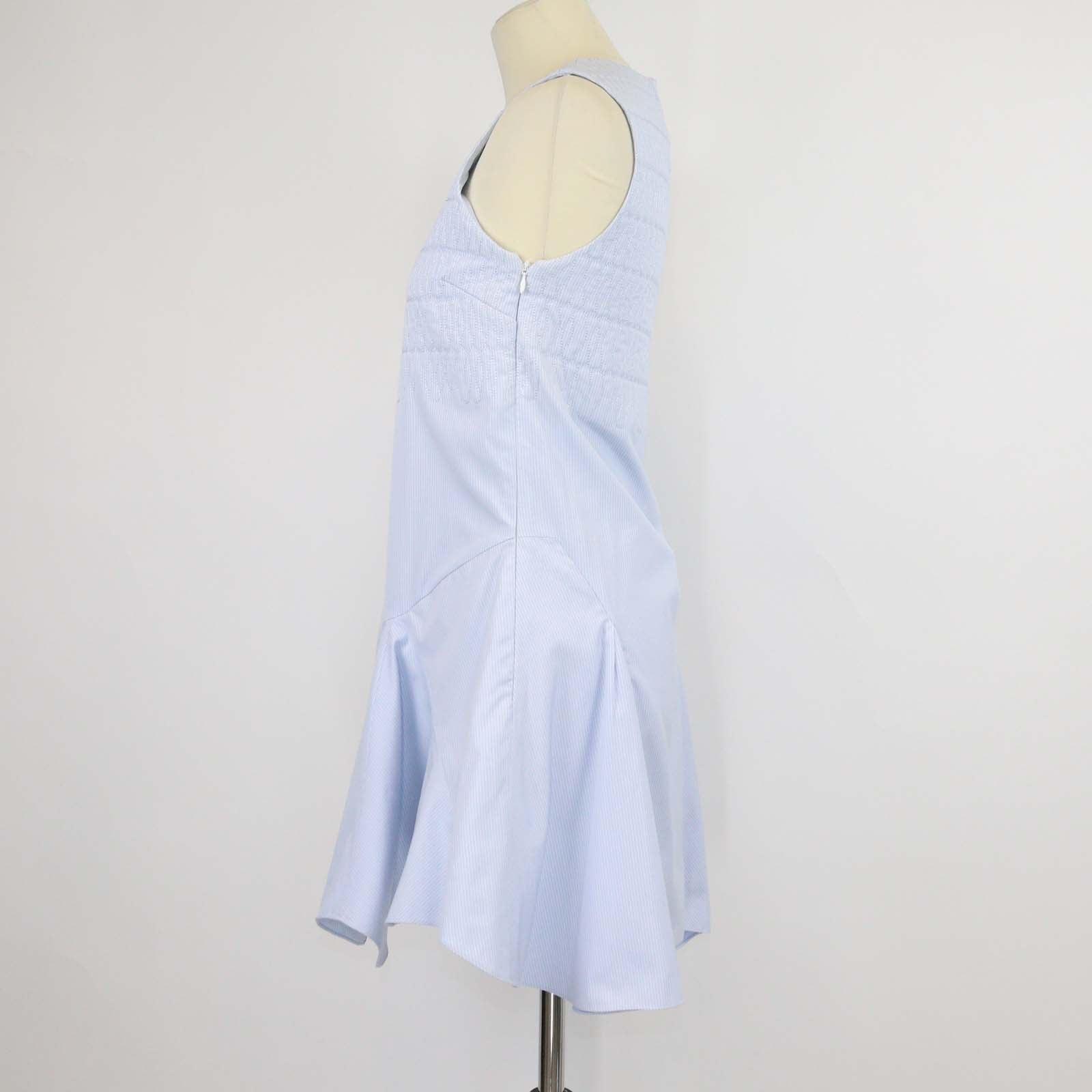 Christian Dior Blue Cotton Flared Mini Dress
