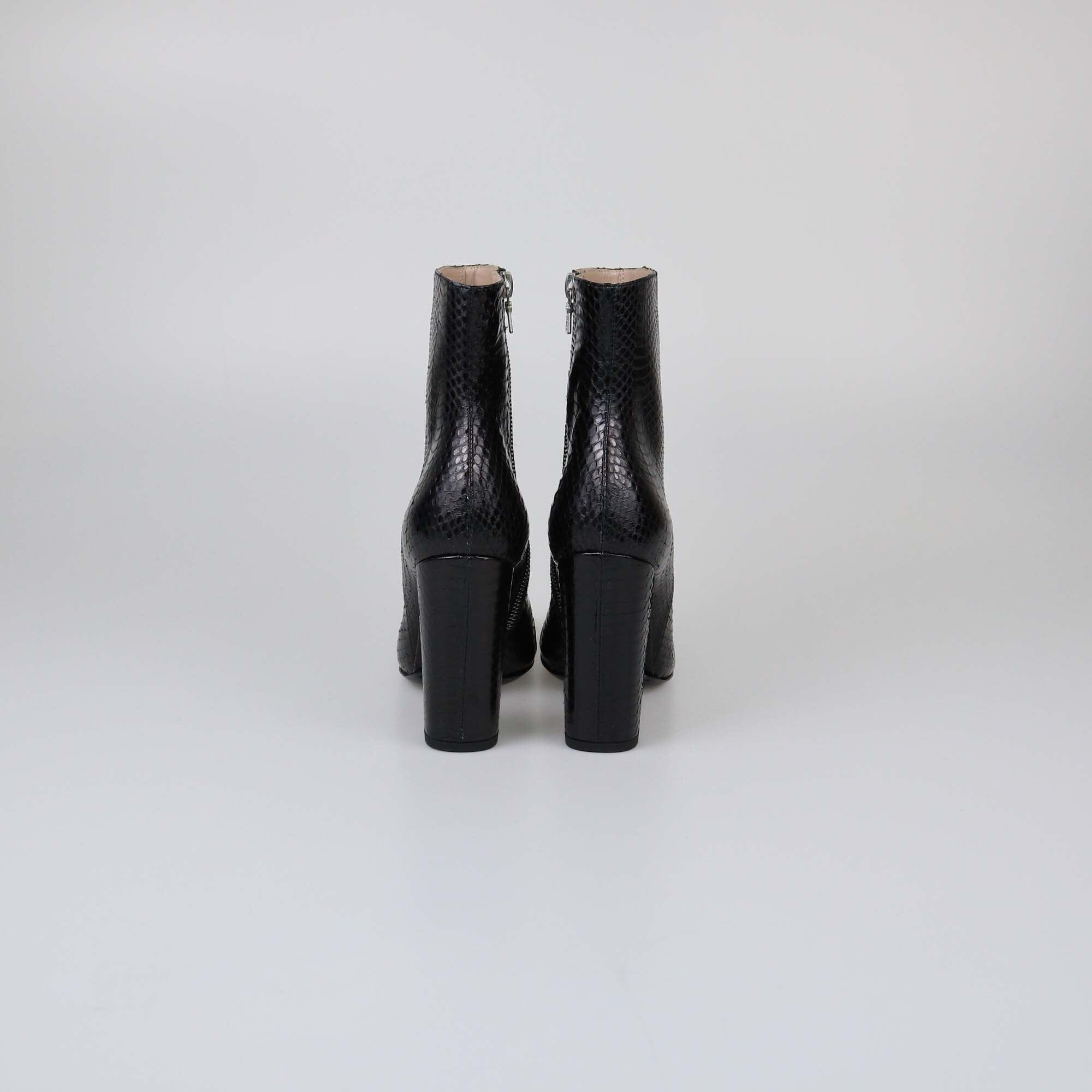 Dries Van Noten Black Python Heel Booties Womens Dries Van Noten