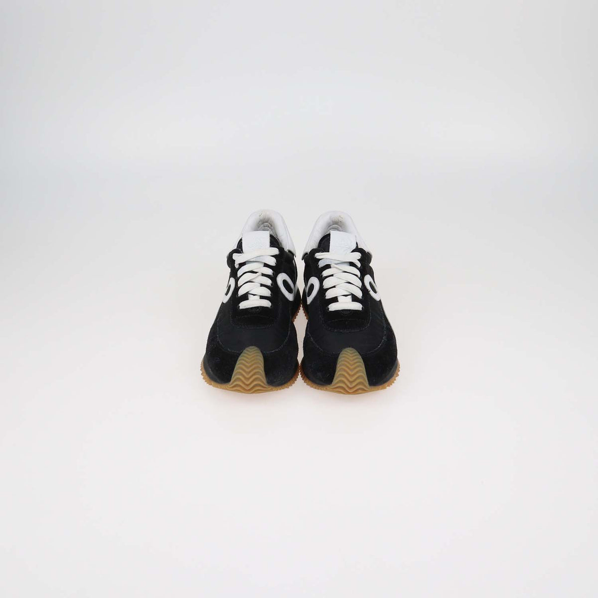 Loewe Black,White Suede and Nylon Flow Runner Low Top Sneakers