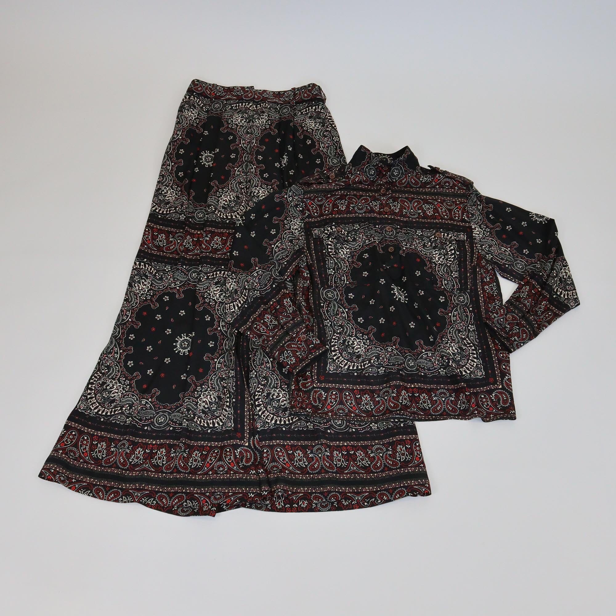 Zimmermann Black Bandana Print Utility Long Sleeve Shirt & Trouser Womens Zimmermann