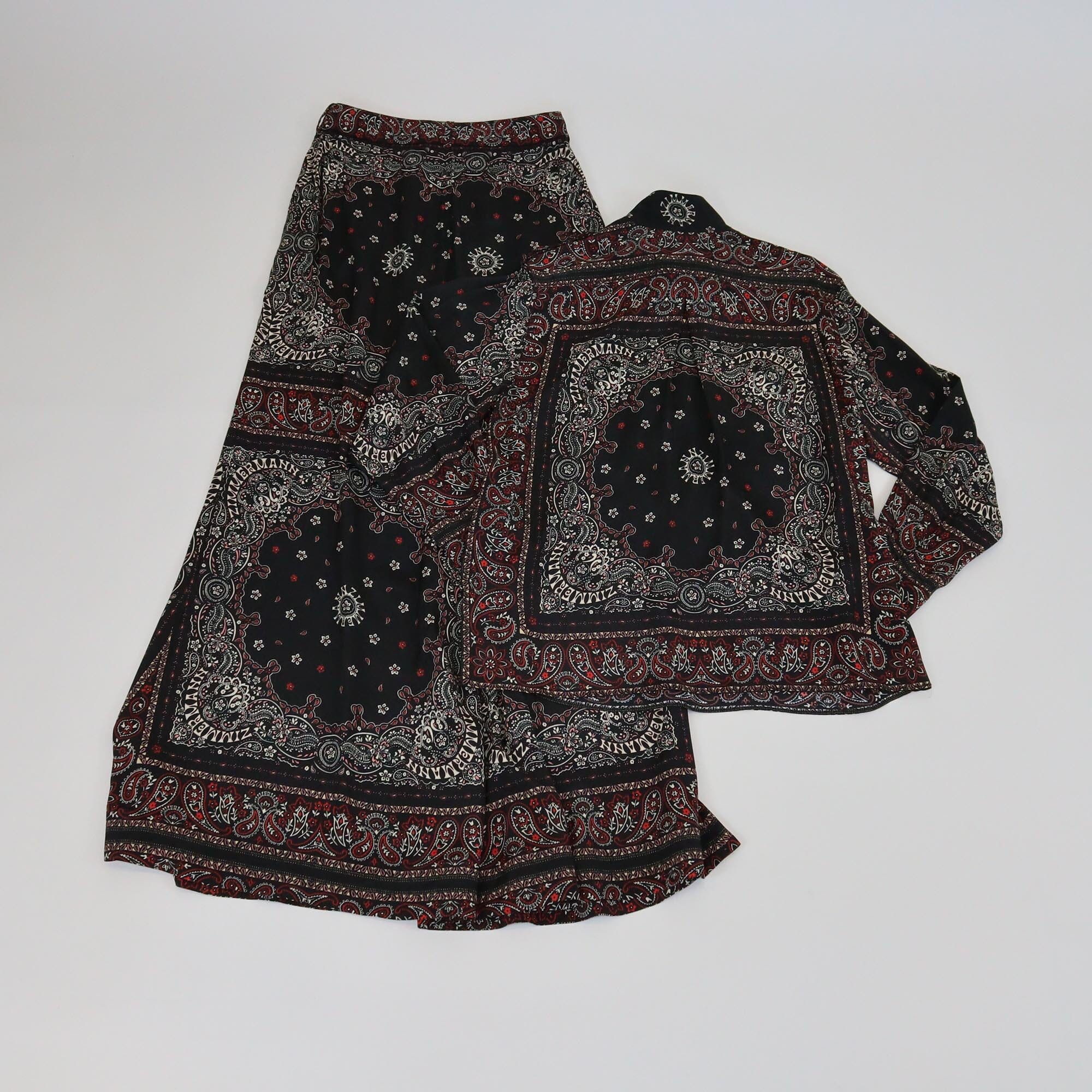 Zimmermann Black Bandana Print Utility Long Sleeve Shirt & Trouser Womens Zimmermann