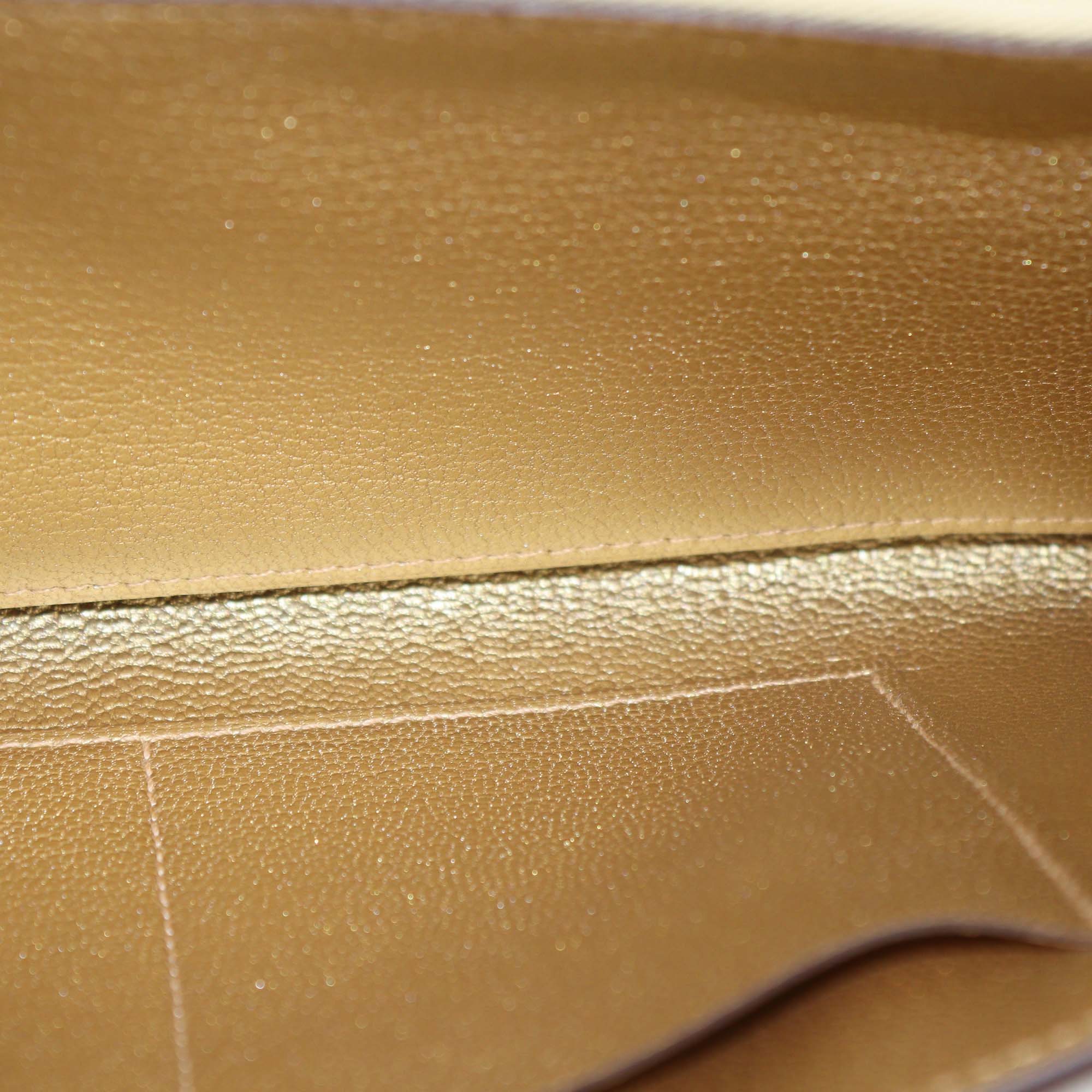 Hermes Dore Chamkilight Leather Kelly Classique To Go Wallet