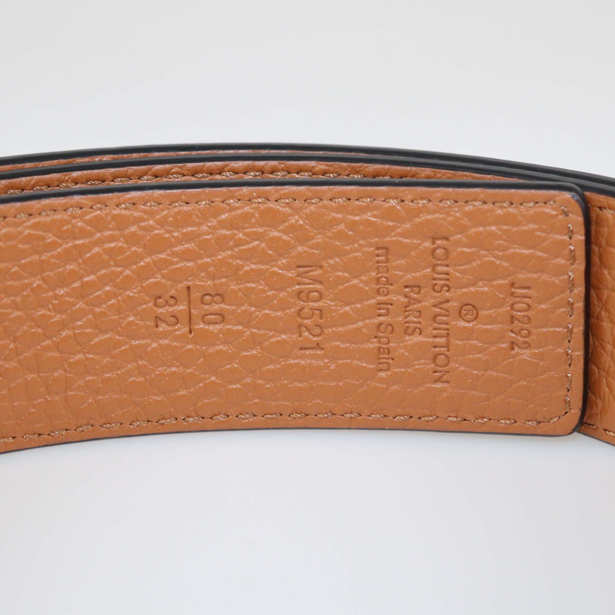 Louis Vuitton Black/Brown Leather 30MM LV Initiales Reversible Belt