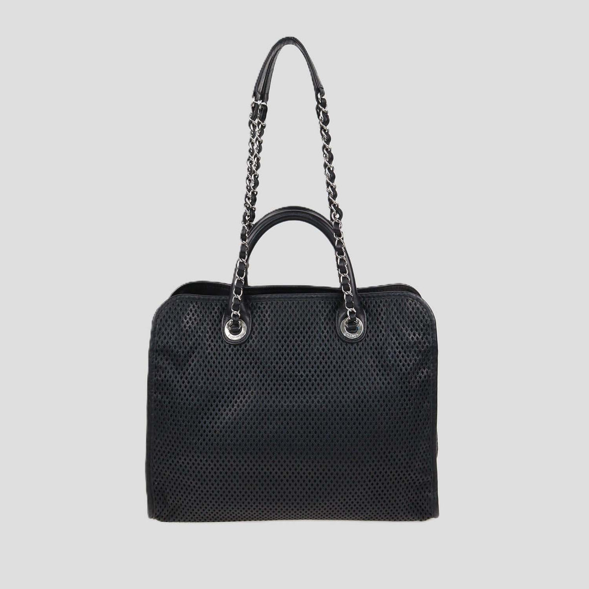 Chanel Black Perforated Leather Up in the Air Tote