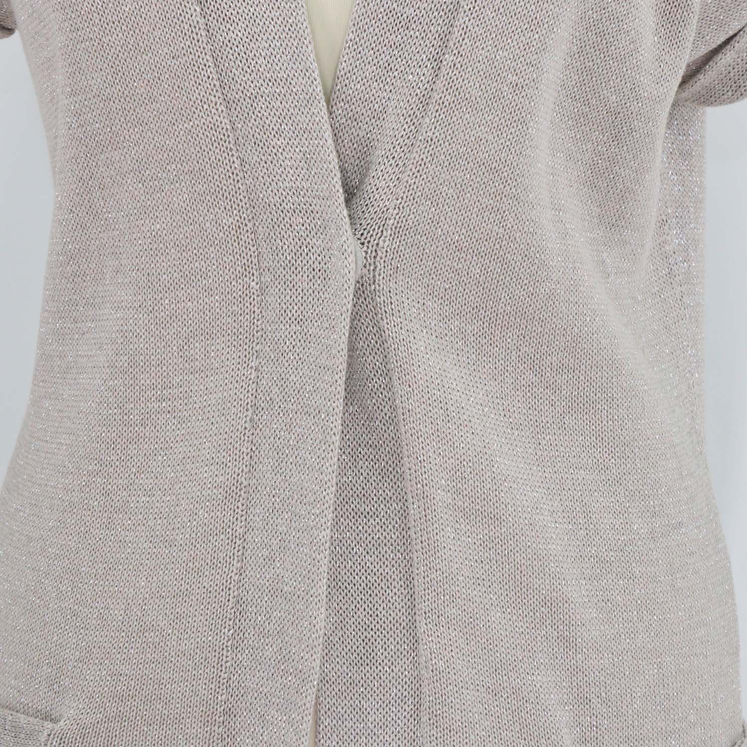 Brunello Cucinelli Beige Blend Cotton Open Knit Cardigan
