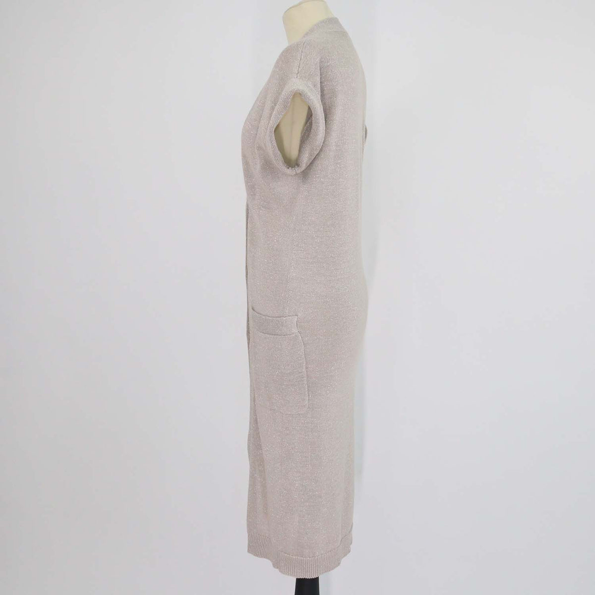Brunello Cucinelli Beige Blend Cotton Open Knit Cardigan