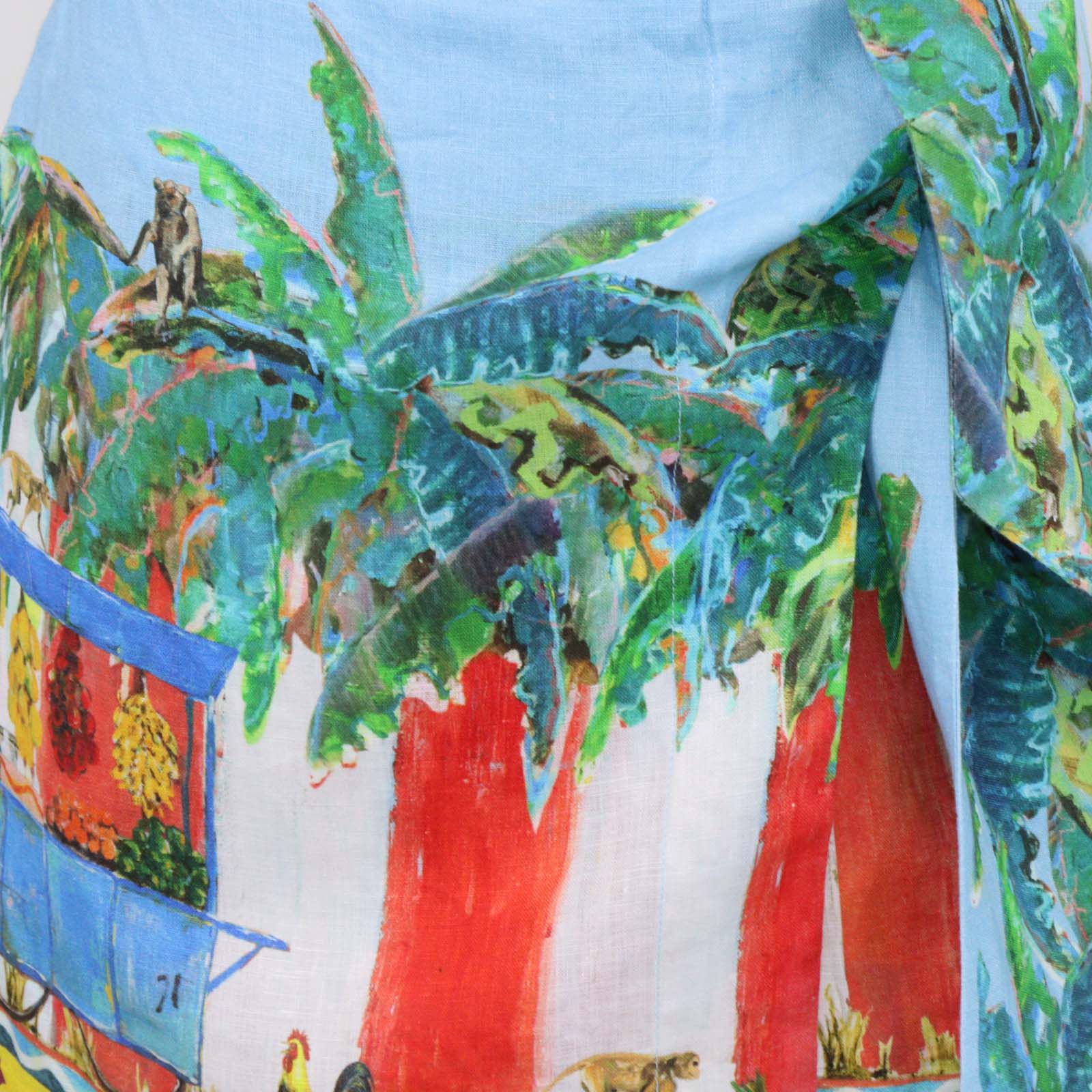 Alemais x Adam Lester Multicolor Linen All Aboard Wrap Skirt