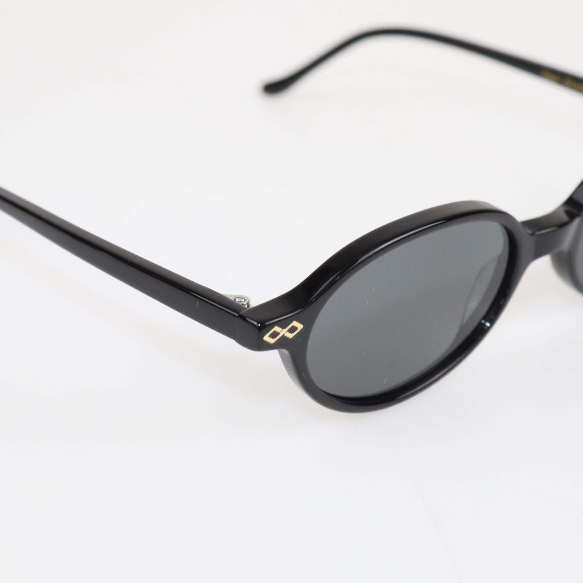 Karen Wazen Black Acetate Oval Sunglasses