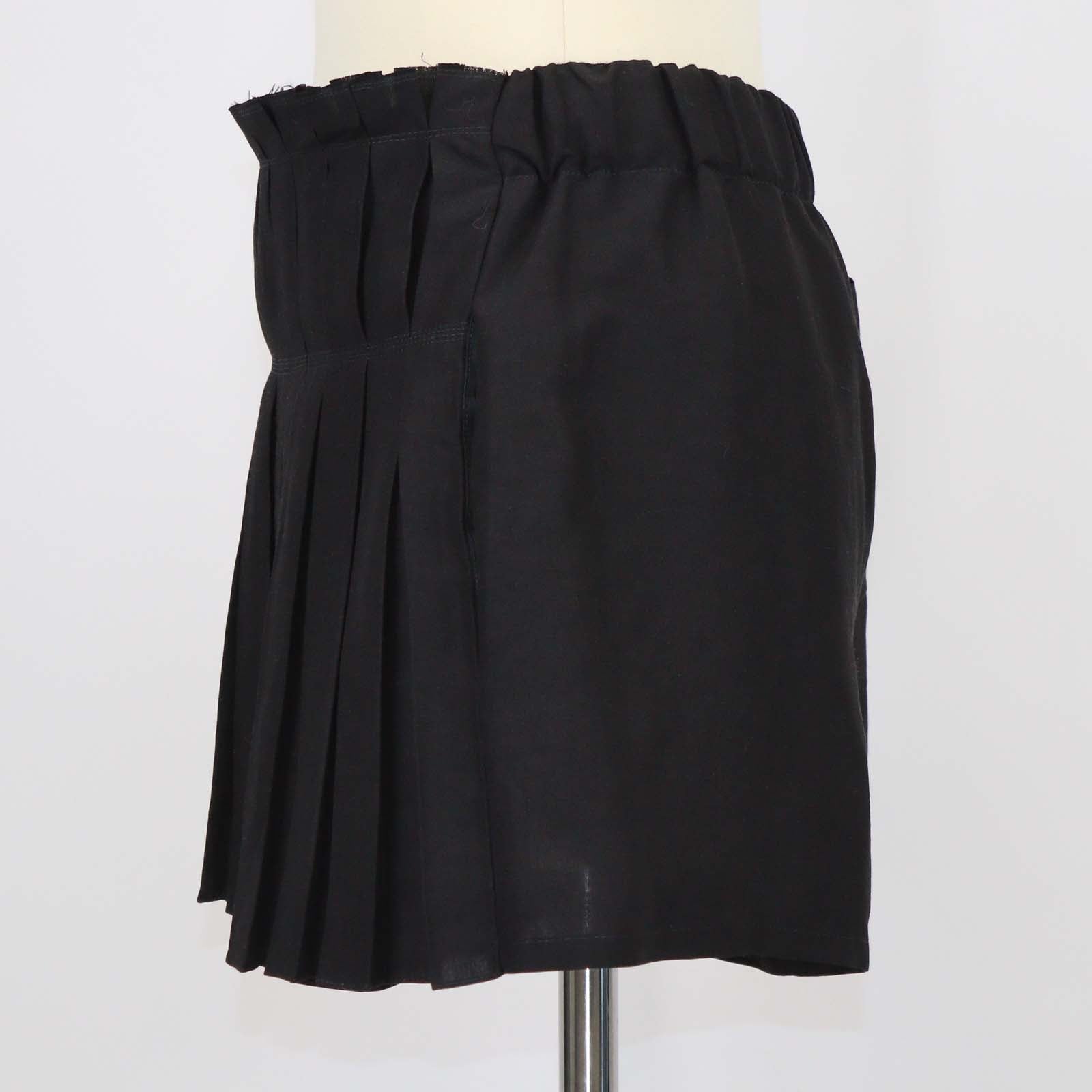 Loewe Black Linen Blend Paula's Ibiza Embellished Pleated Woven Skort
