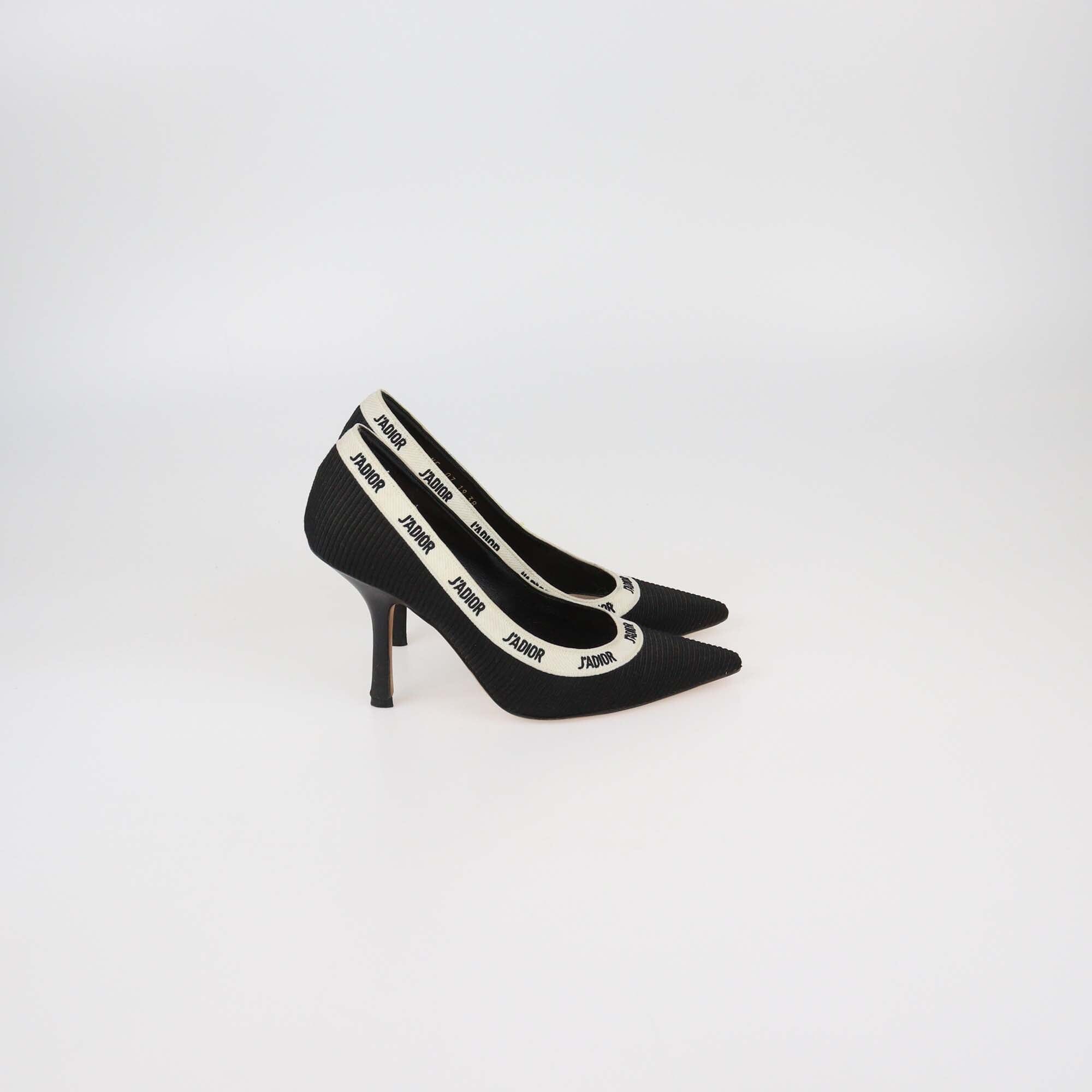Christian Dior Black J'Adior Fabric Pointed Toe Pumps Womens Christian Dior