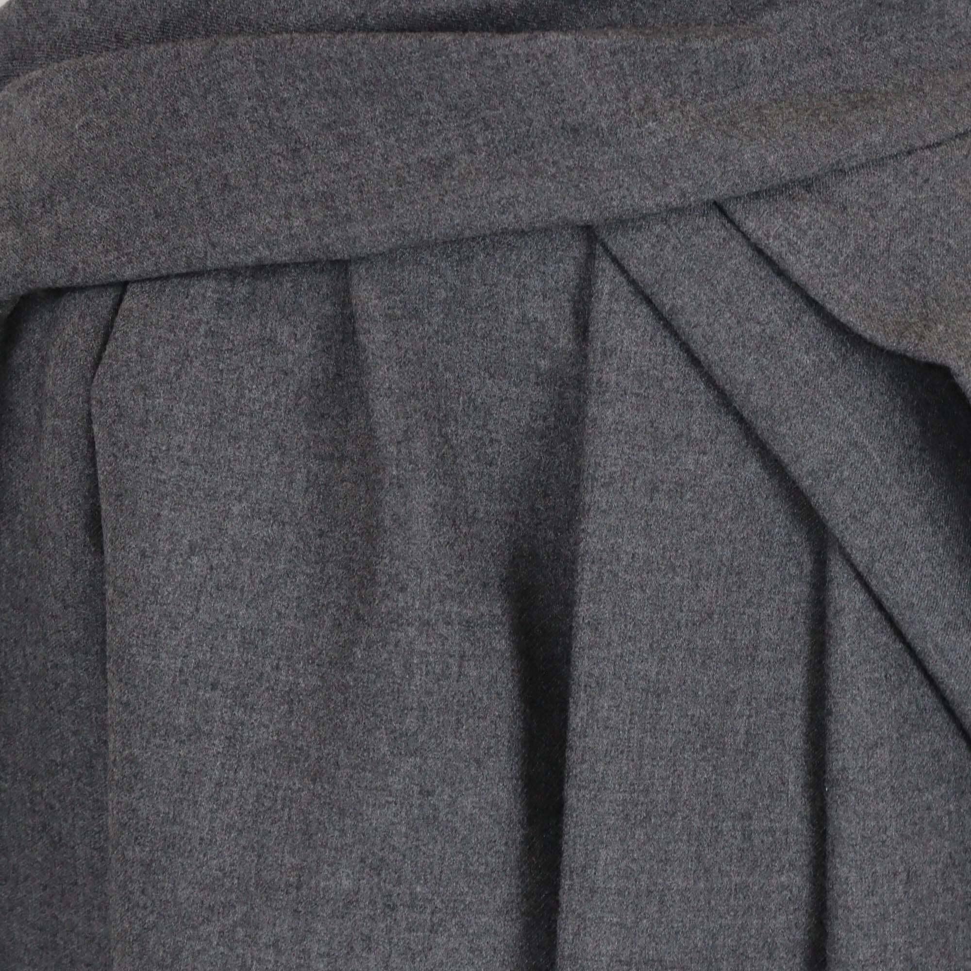 Christian Dior Grey Asymmetrical Ruffled Mid Length Wool Skirt Womens Christian Dior