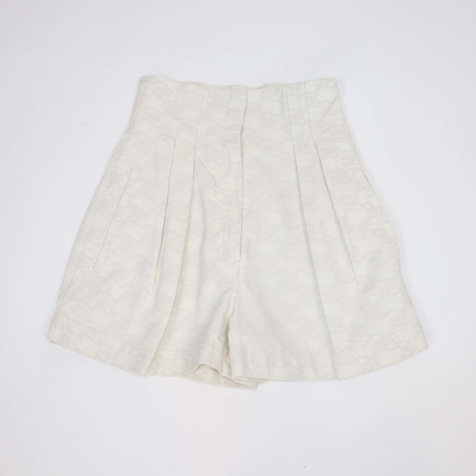 Fendi Off White Denim FF Printed High Rise Short