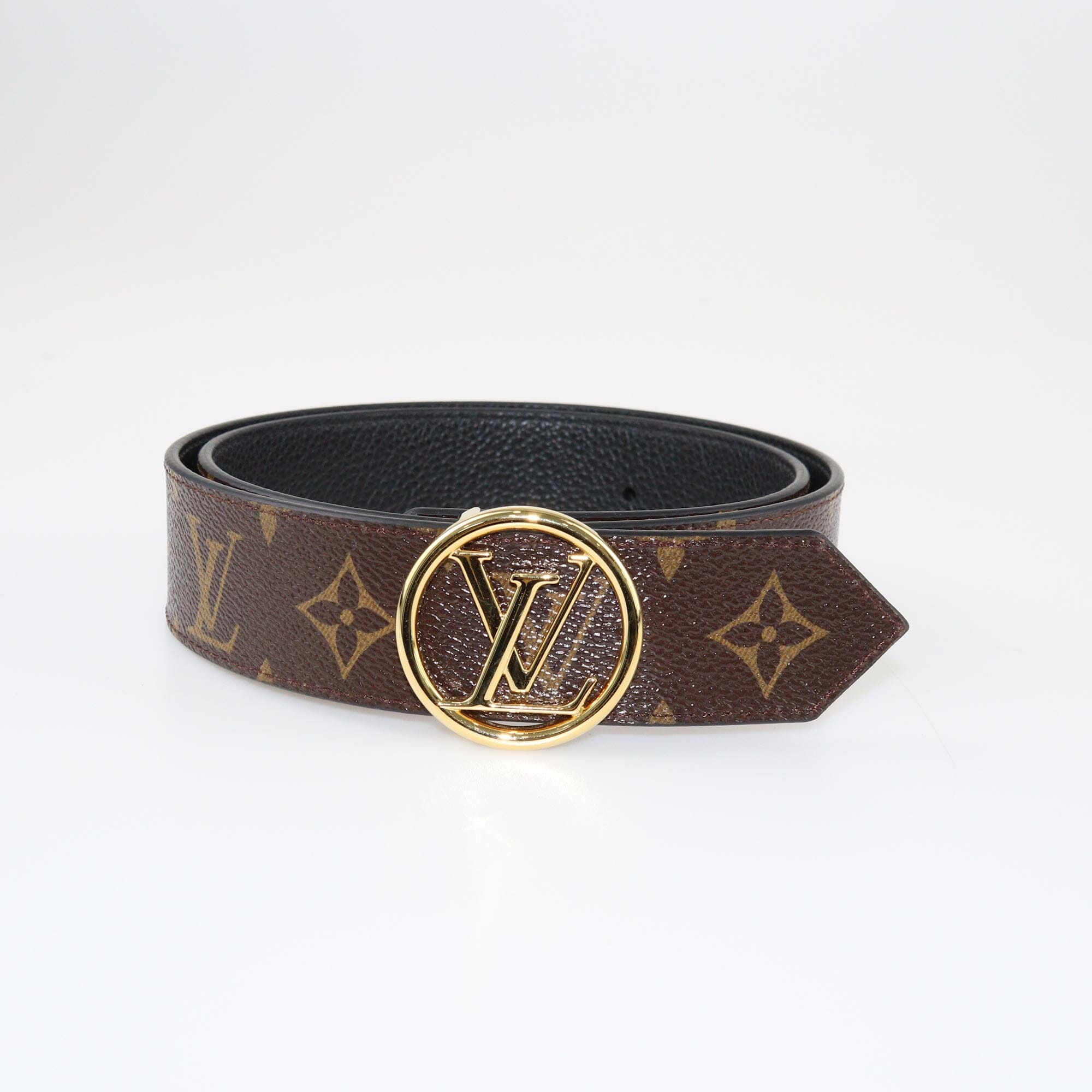 Louis Vuitton Brown Monogram LV Circle Reversible Belt Accessories Louis Vuitton