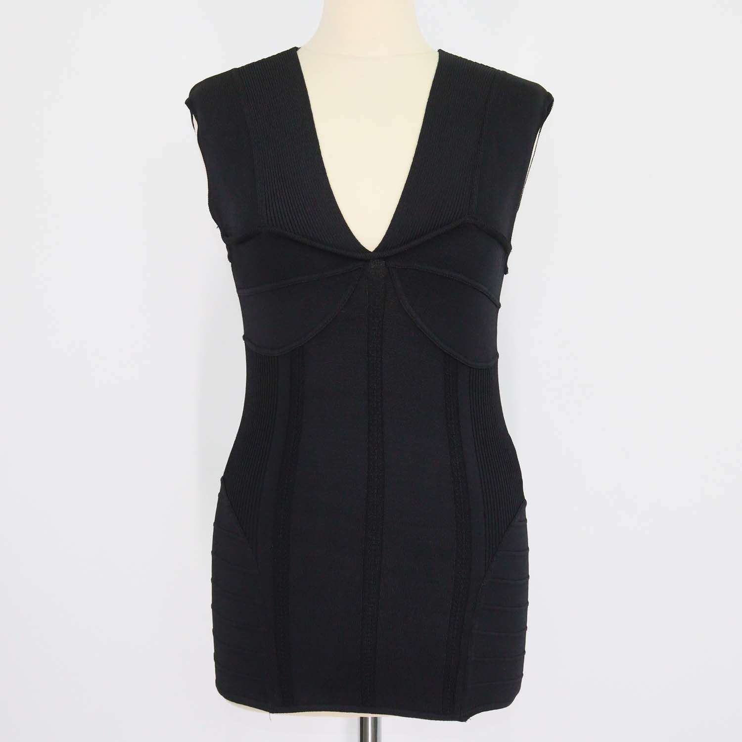 Just Cavalli Black Blend Viscose Knitted Sleeveless V Neck Top