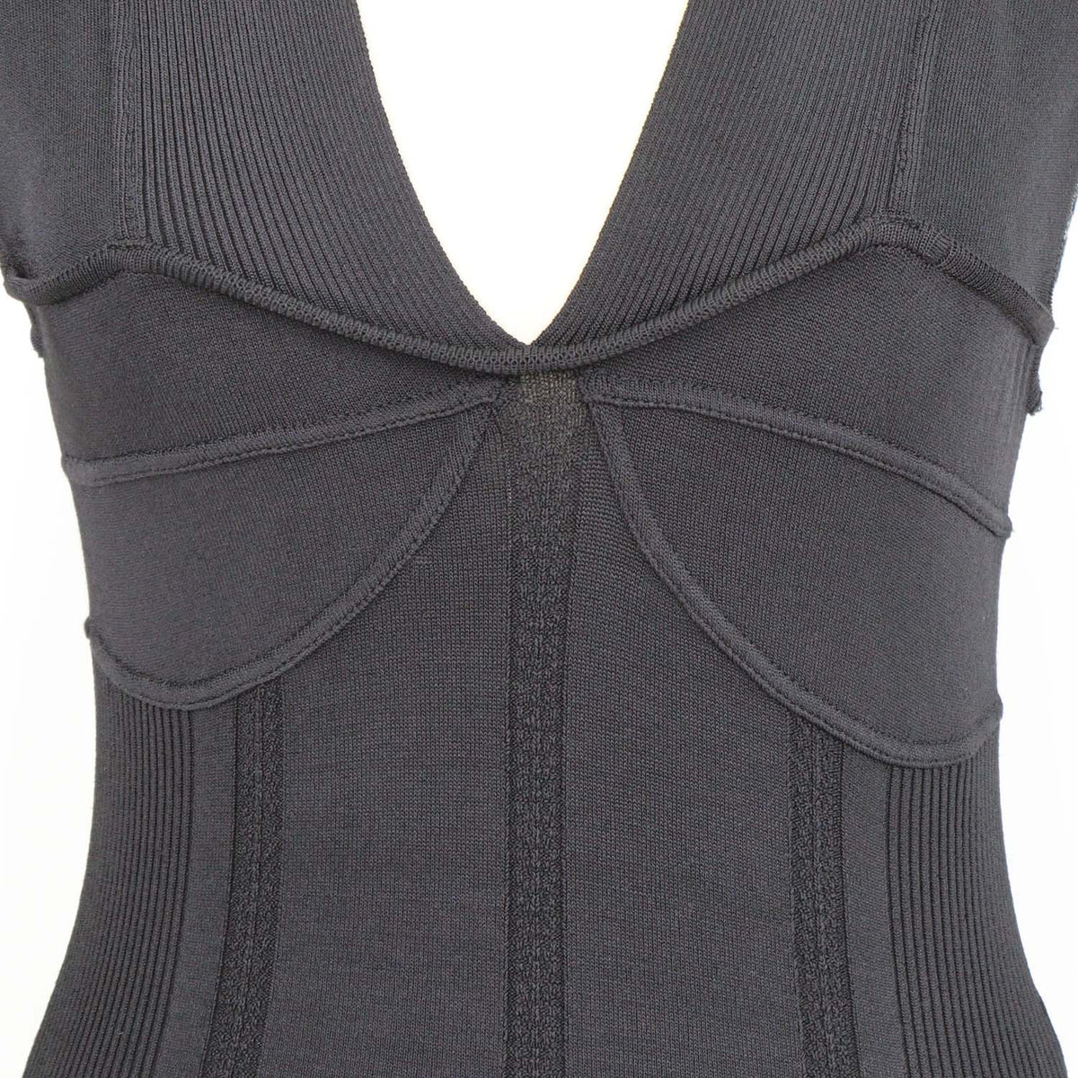 Just Cavalli Black Blend Viscose Knitted Sleeveless V Neck Top