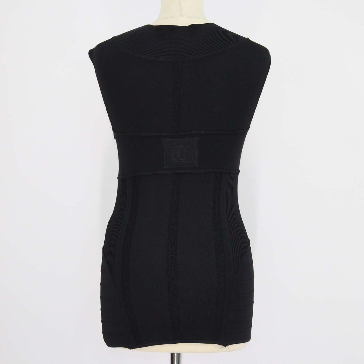Just Cavalli Black Blend Viscose Knitted Sleeveless V Neck Top