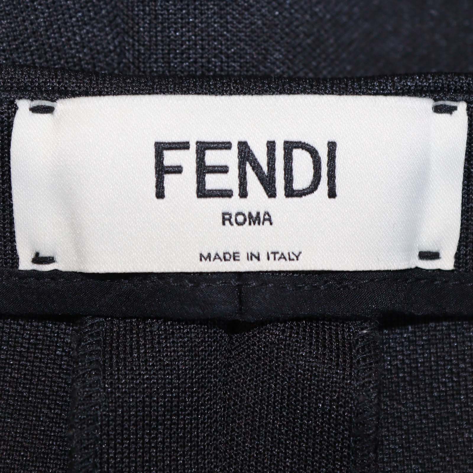 Fendi Black Jersey Pleated Mini Short