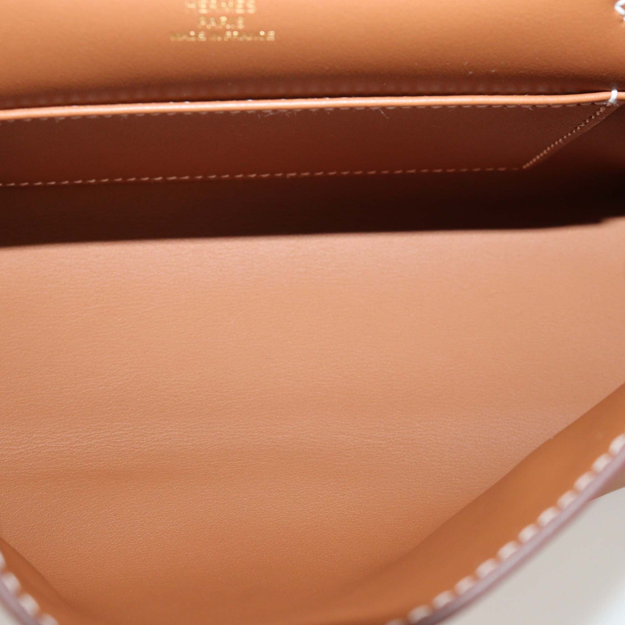 Hermes Gold Swift Leather Mini Kelly Pochette Bag