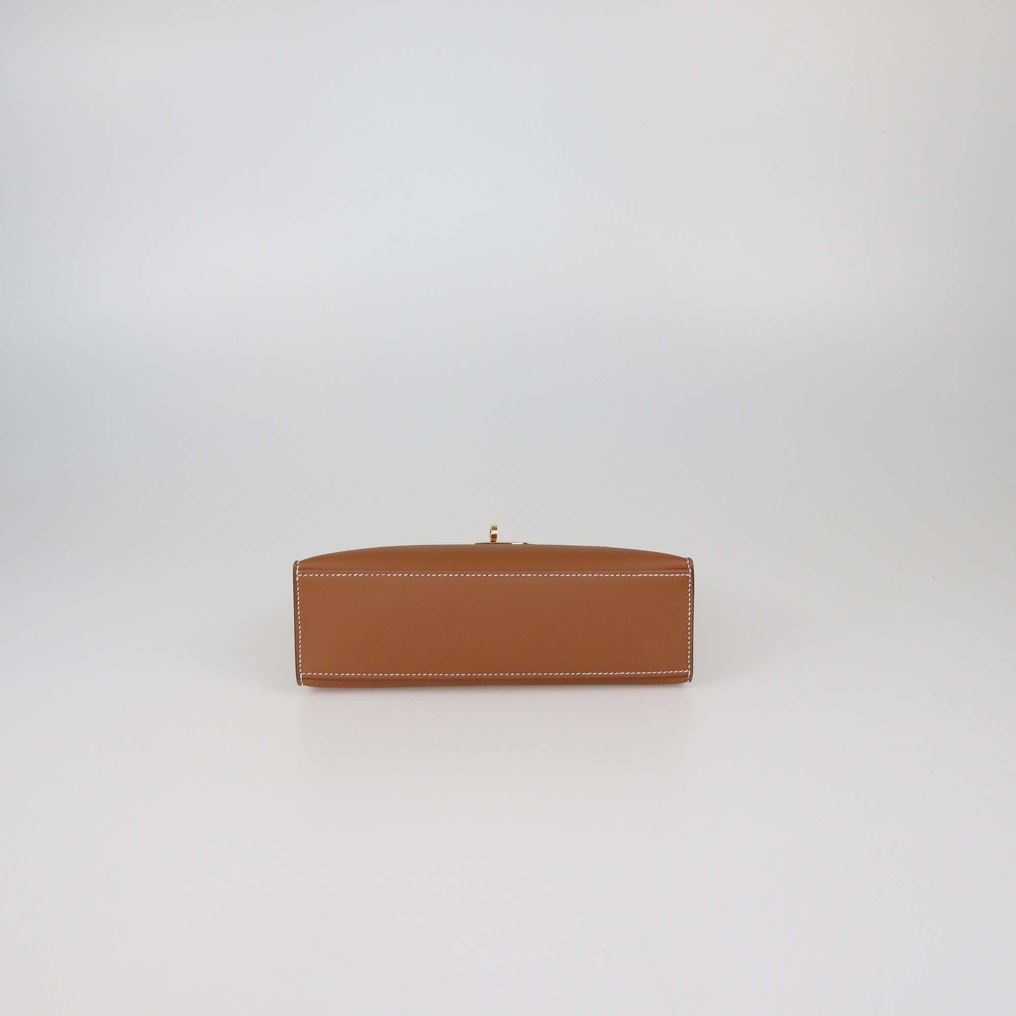 Hermes Gold Swift Leather Mini Kelly Pochette Bag