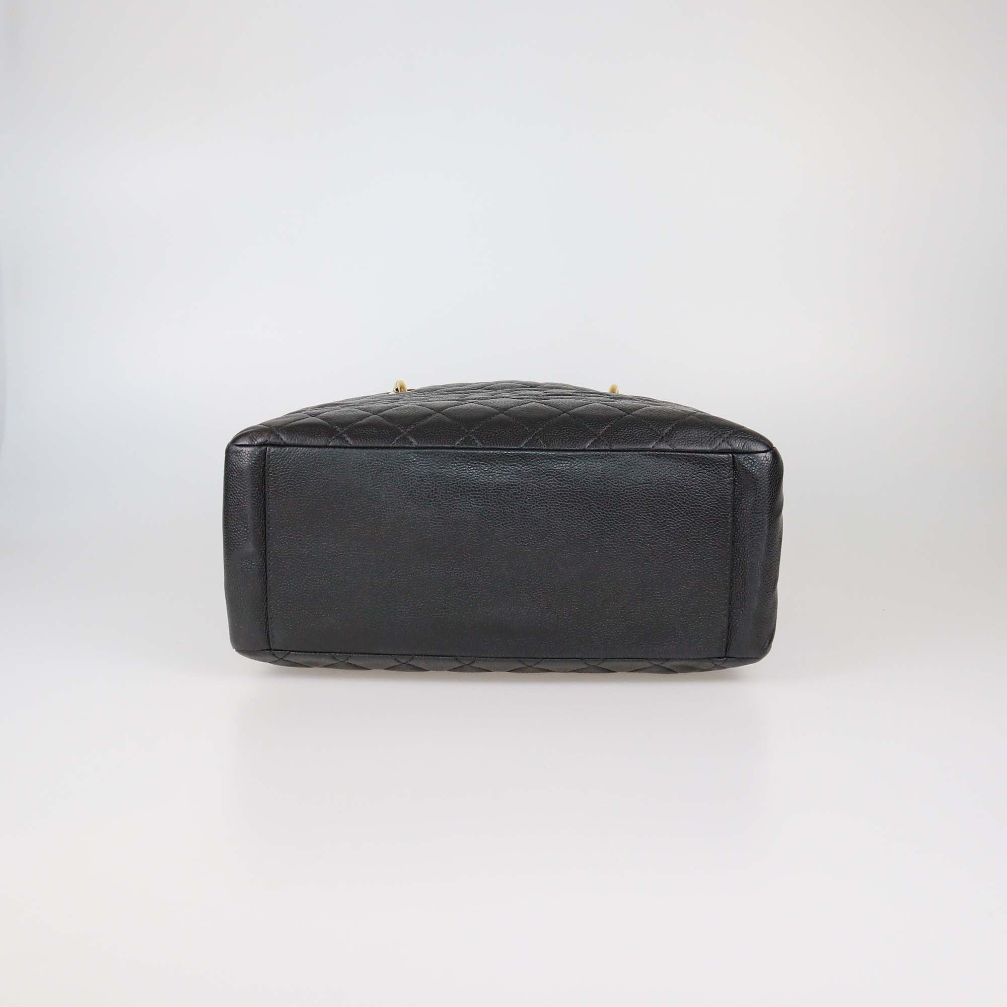 Chanel Black Quilted Caviar Leather Grand Shopper Tote